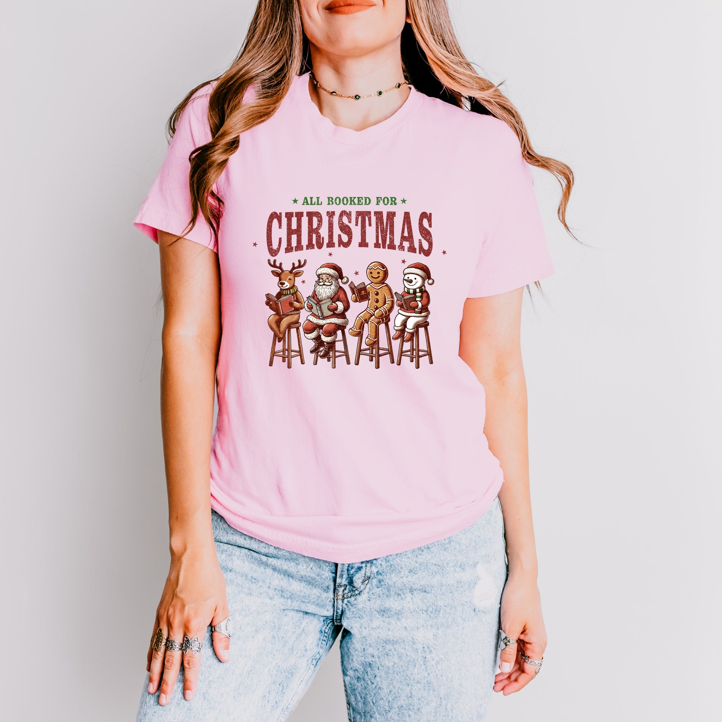 Booked For Christmas Stool - Women's Short Sleeve Graphic T-Shirt