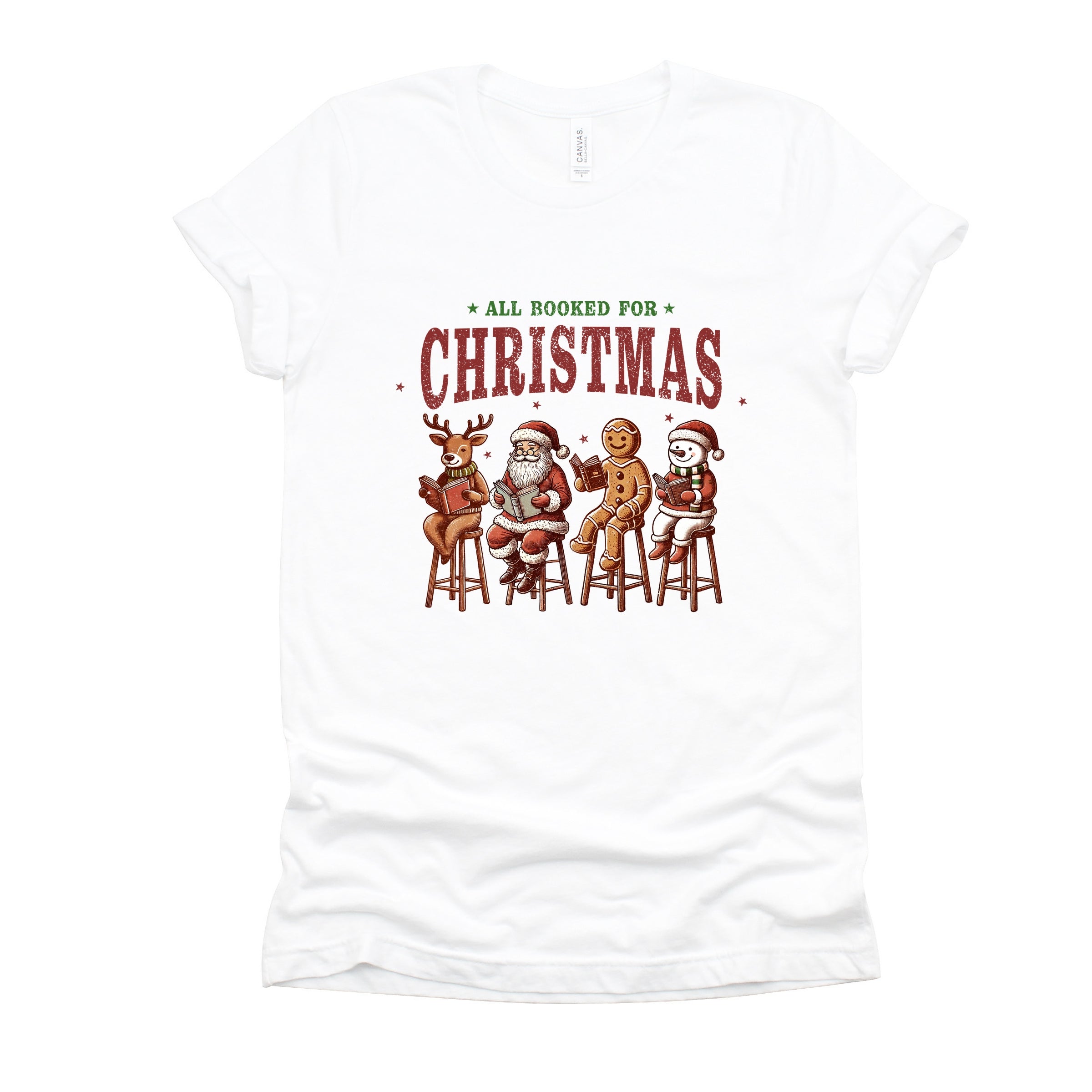 Booked For Christmas Stool - Women's Short Sleeve Graphic T-Shirt