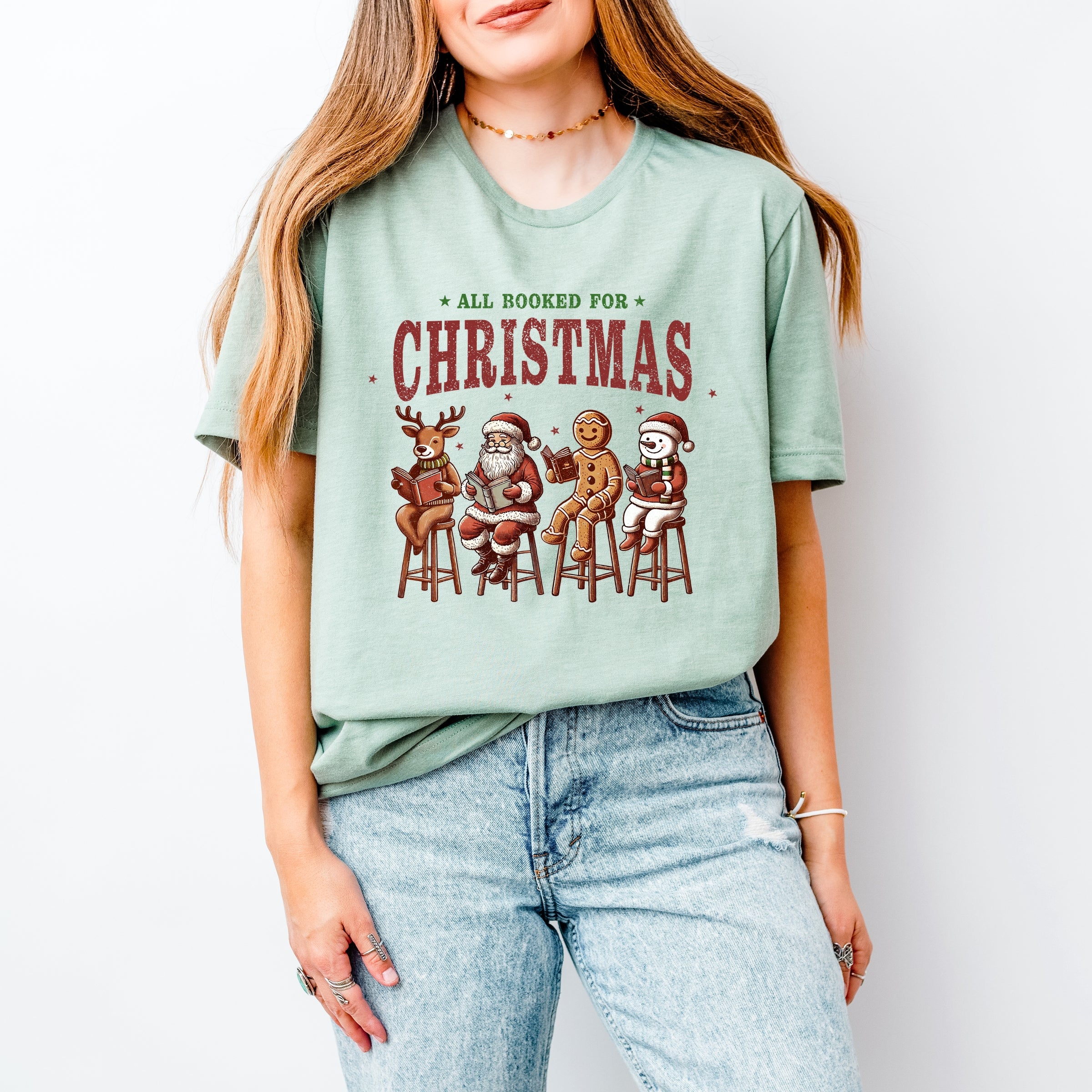 Booked For Christmas Stool - Women's Short Sleeve Graphic T-Shirt