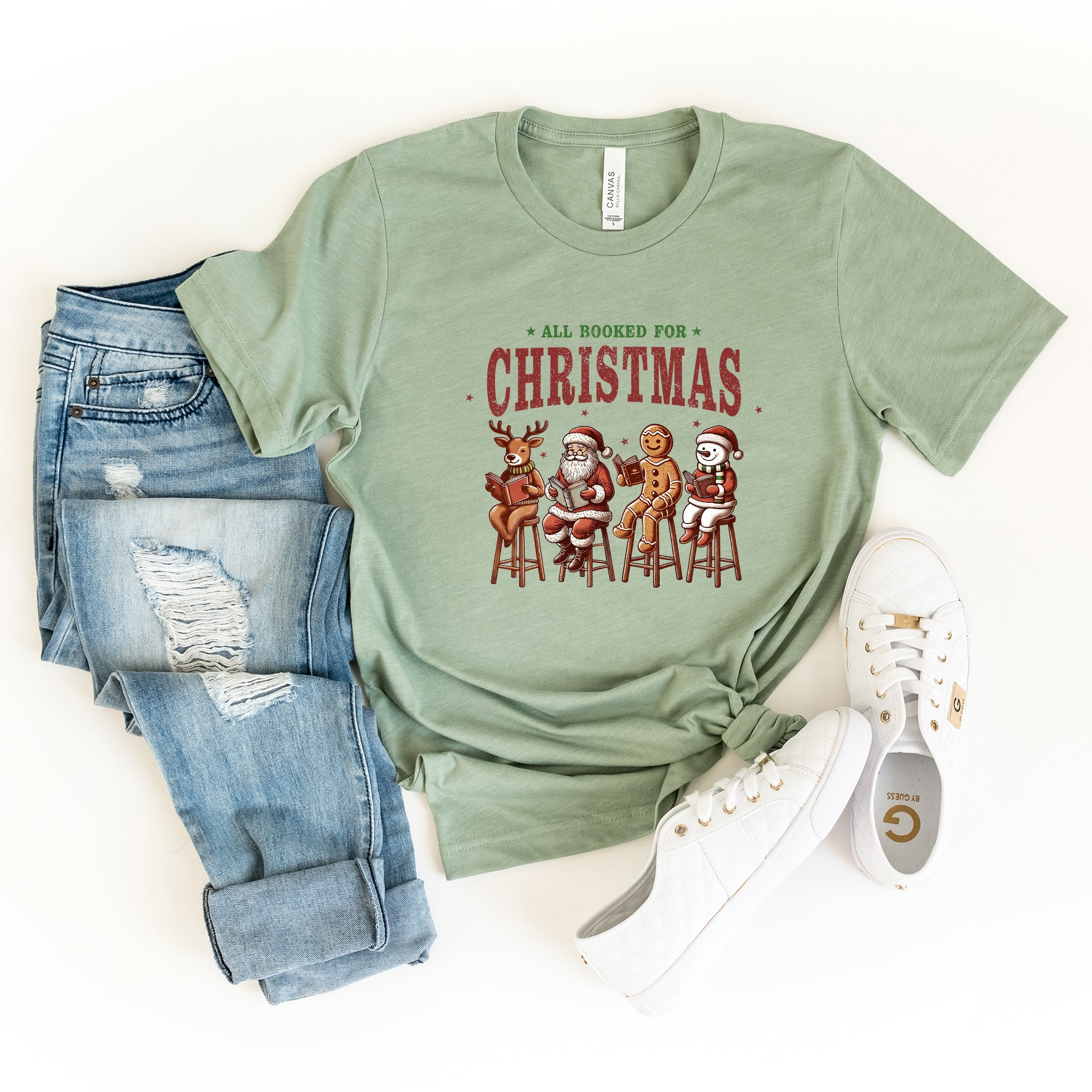 Booked For Christmas Stool - Women's Short Sleeve Graphic T-Shirt