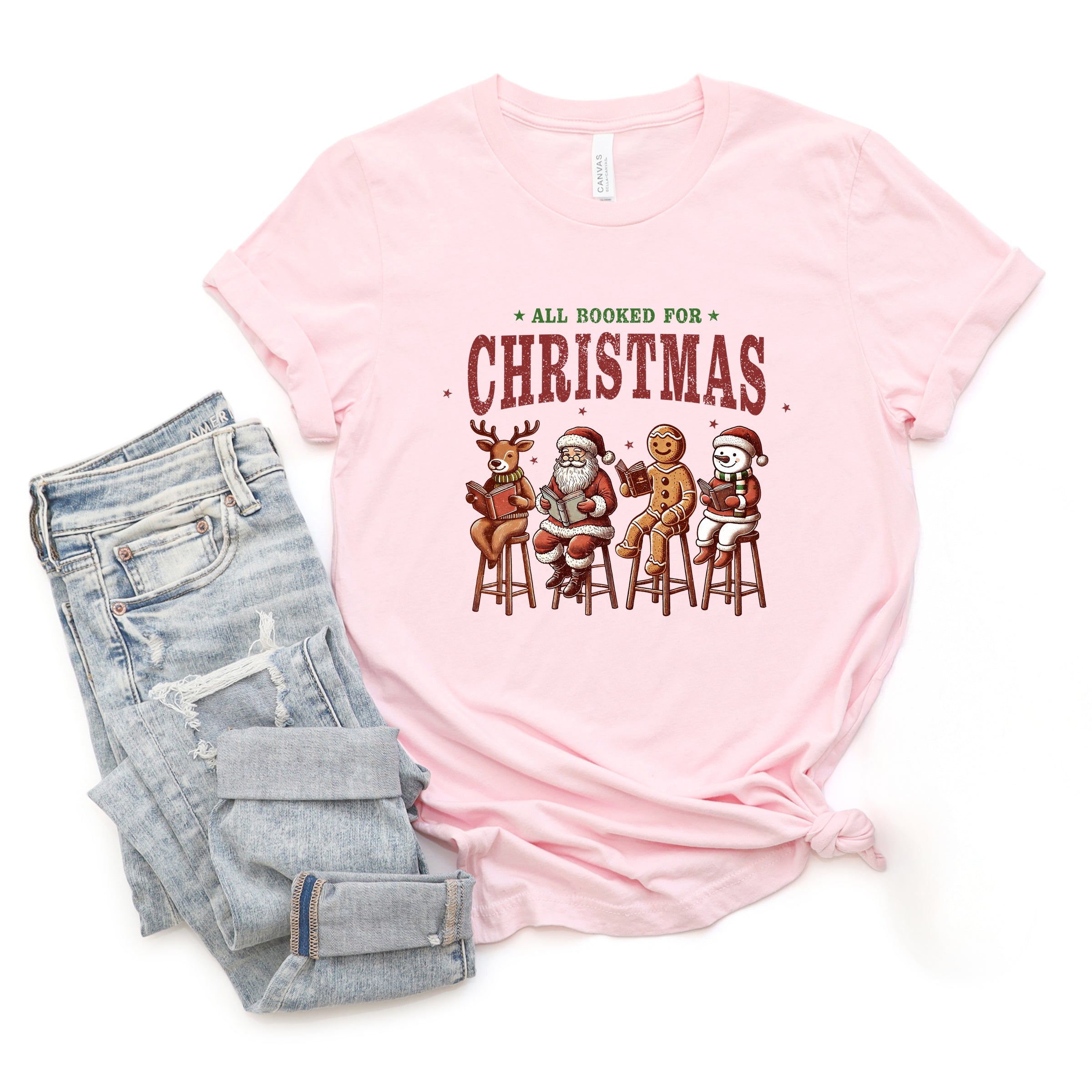 Booked For Christmas Stool - Women's Short Sleeve Graphic T-Shirt