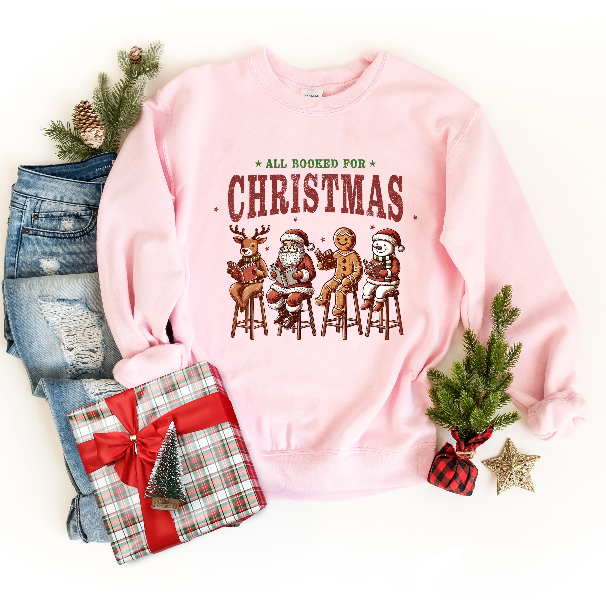 Booked For Christmas Stool - Women's Graphic Sweatshirt