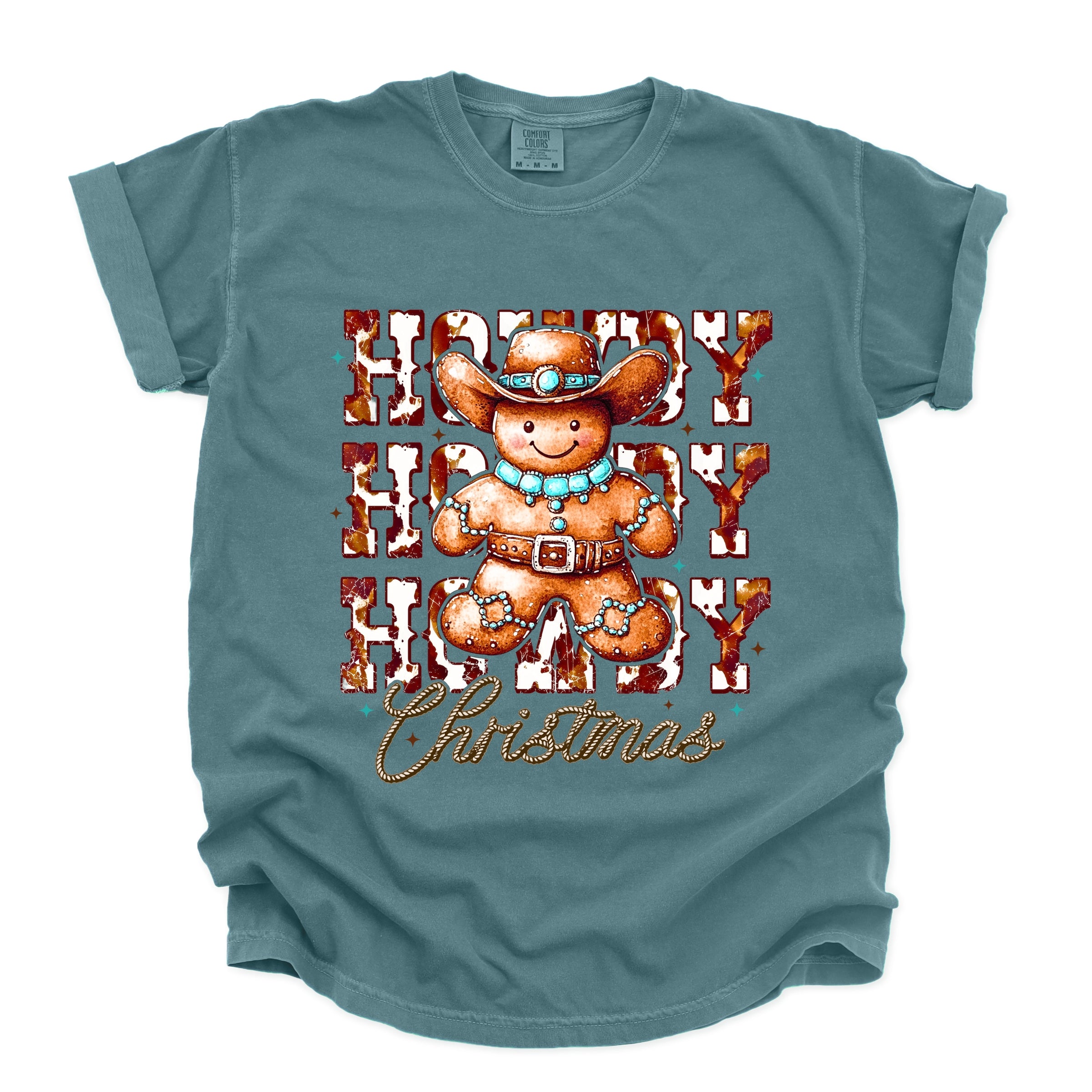 Howdy Gingerbread - Women's Garment Dyed Graphic T-Shirt