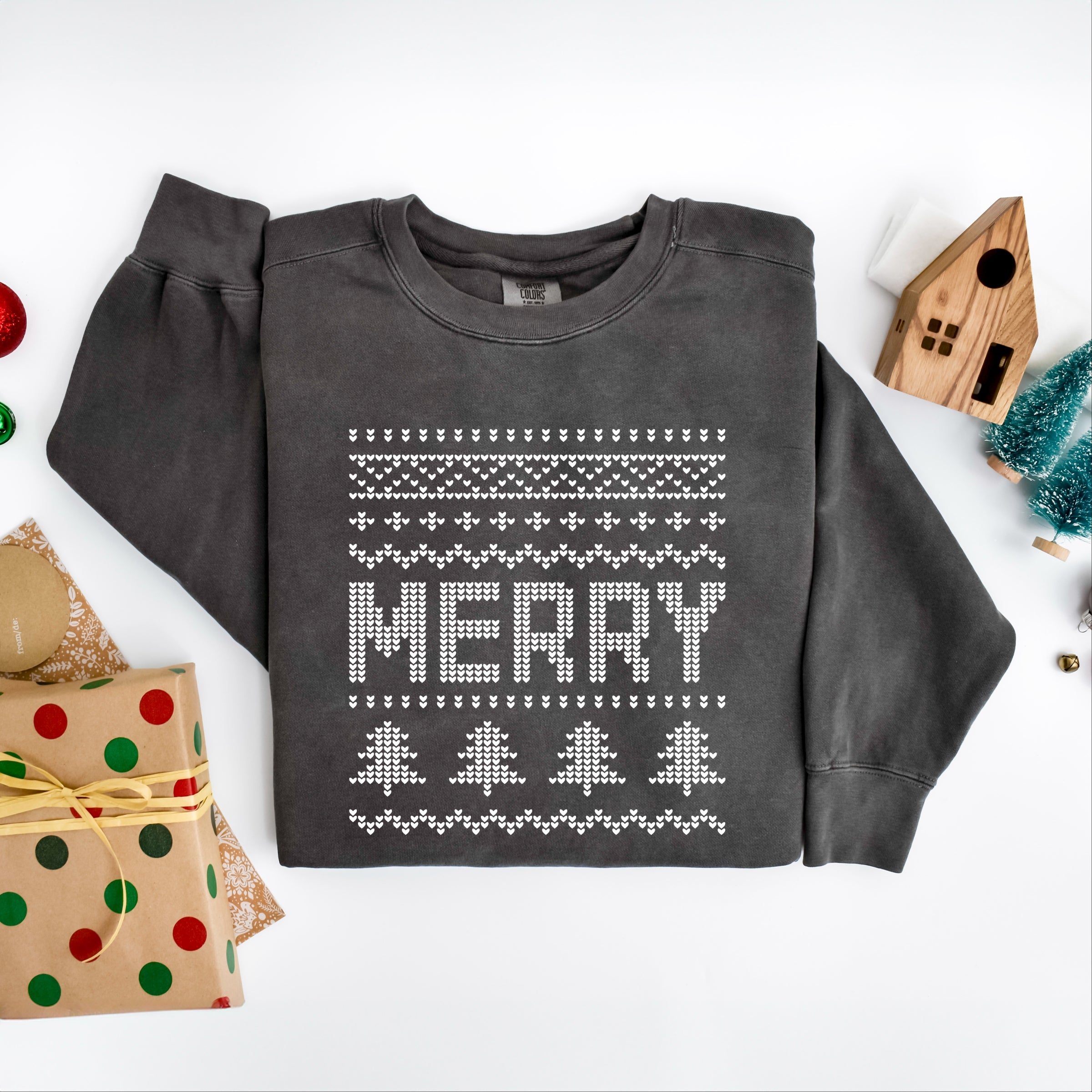 Ugly Sweater Merry - Women's Garment Dyed Graphic Sweatshirt