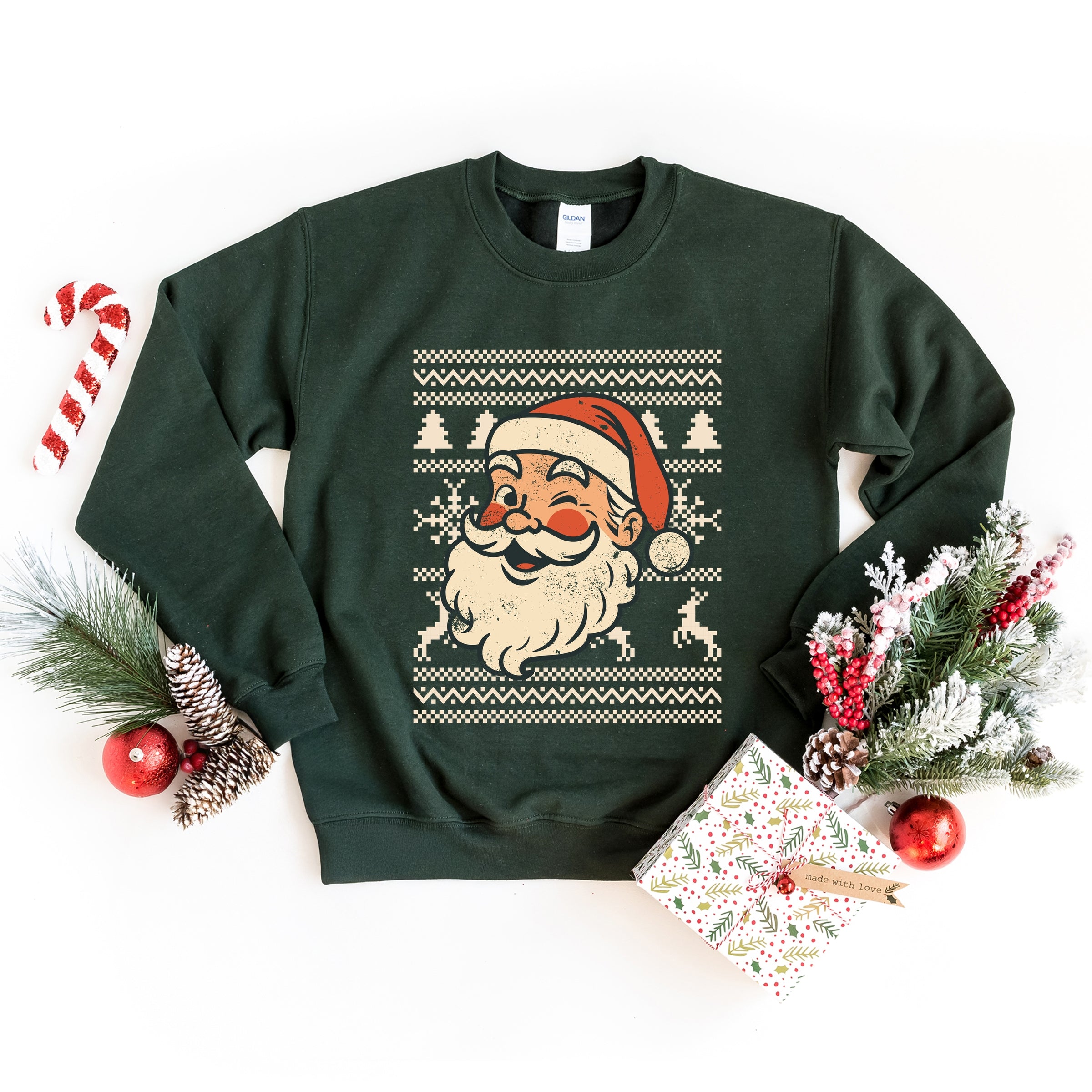 Ugly Sweater Santa Face - Women's Sweatshirt
