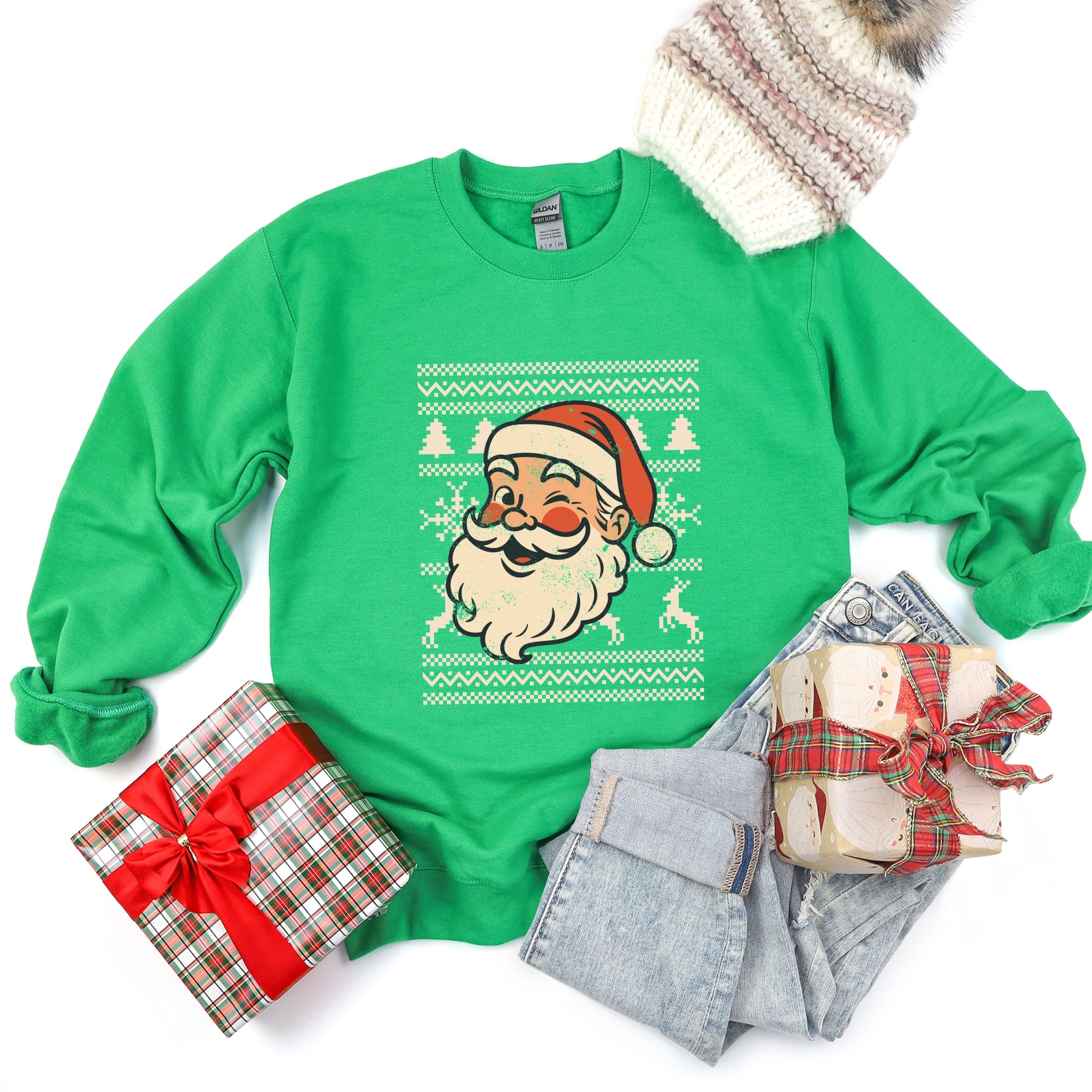 Ugly Sweater Santa Face - Women's Sweatshirt