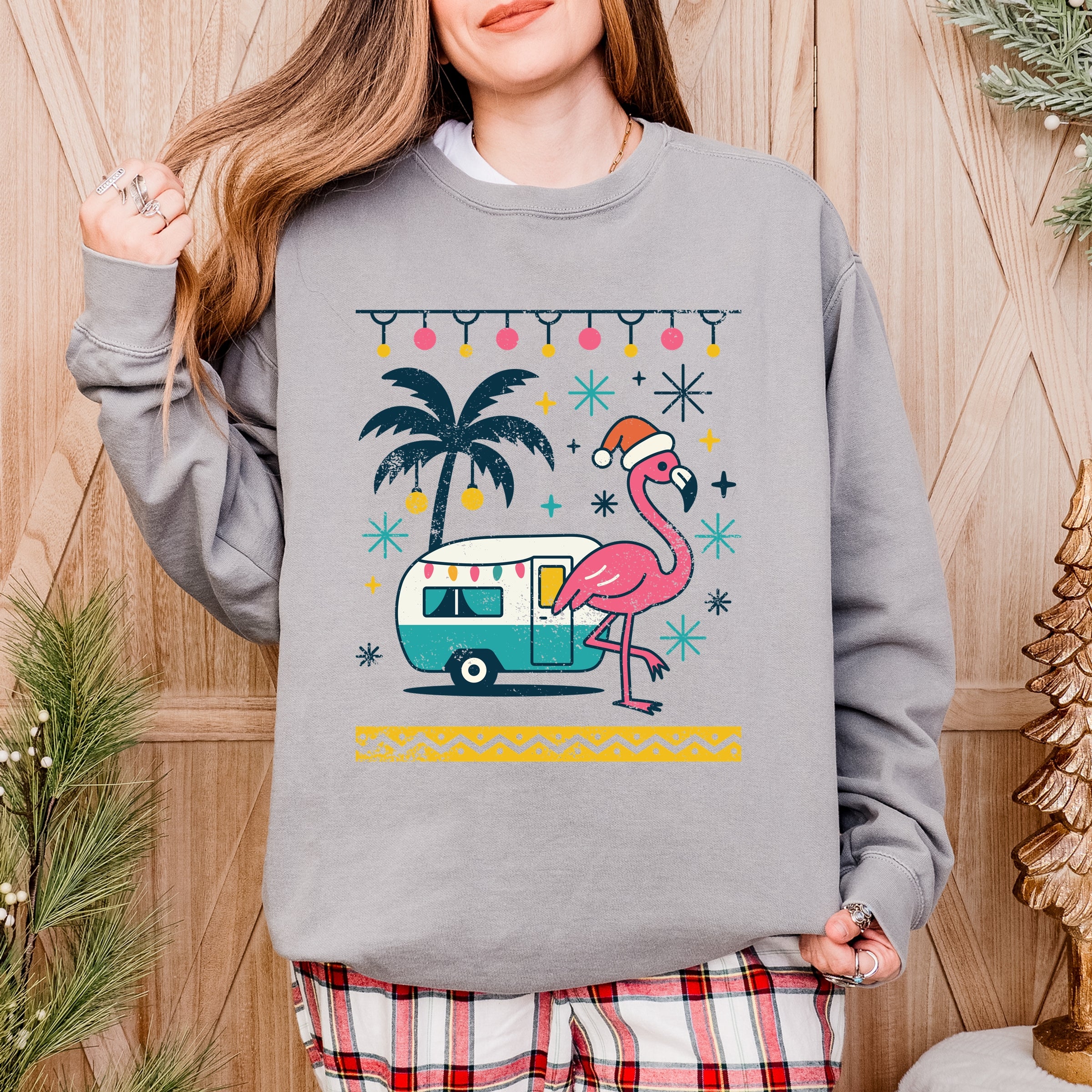 Ugly Sweater Flamingo - Women's Garment Dyed Sweatshirt