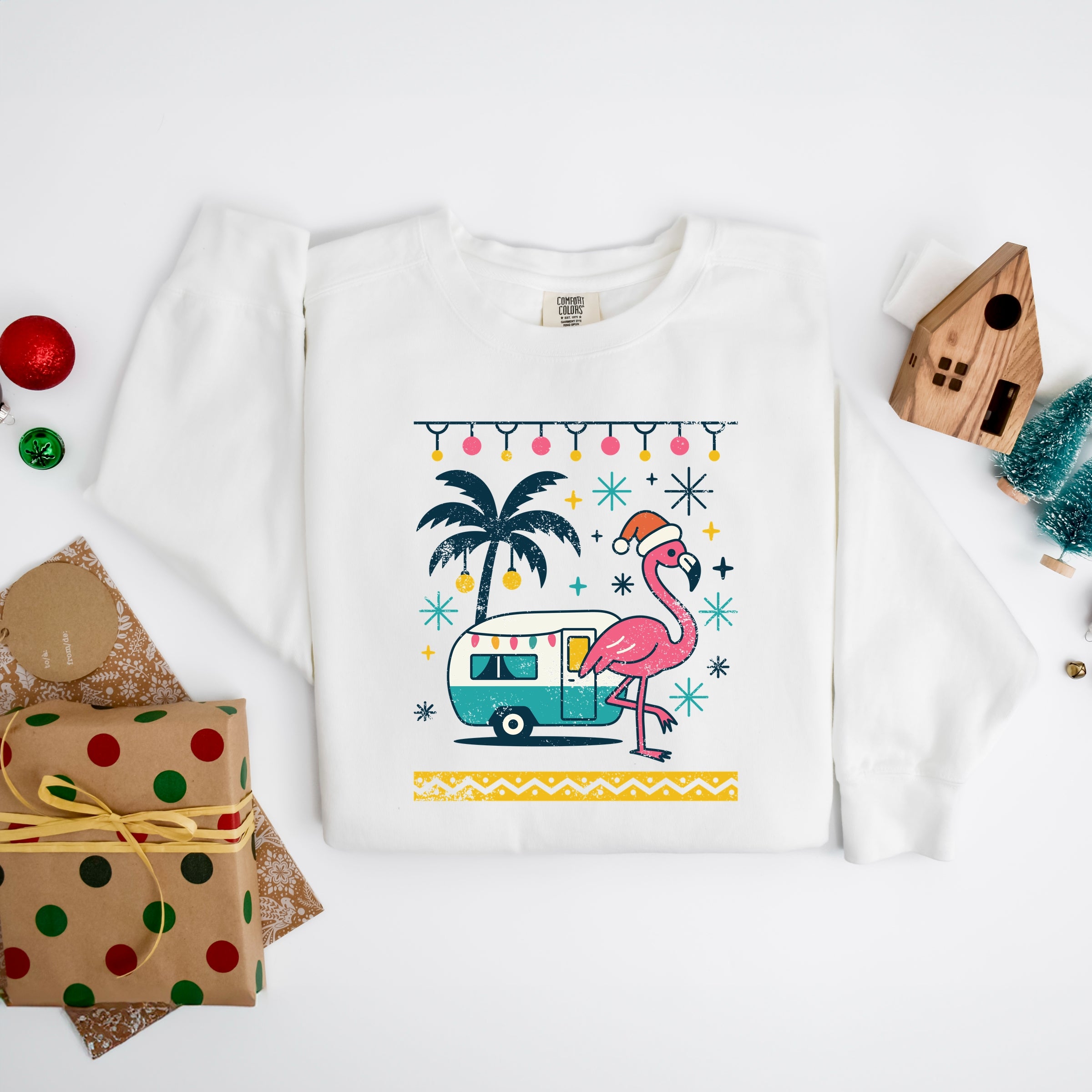 Ugly Sweater Flamingo - Women's Garment Dyed Sweatshirt