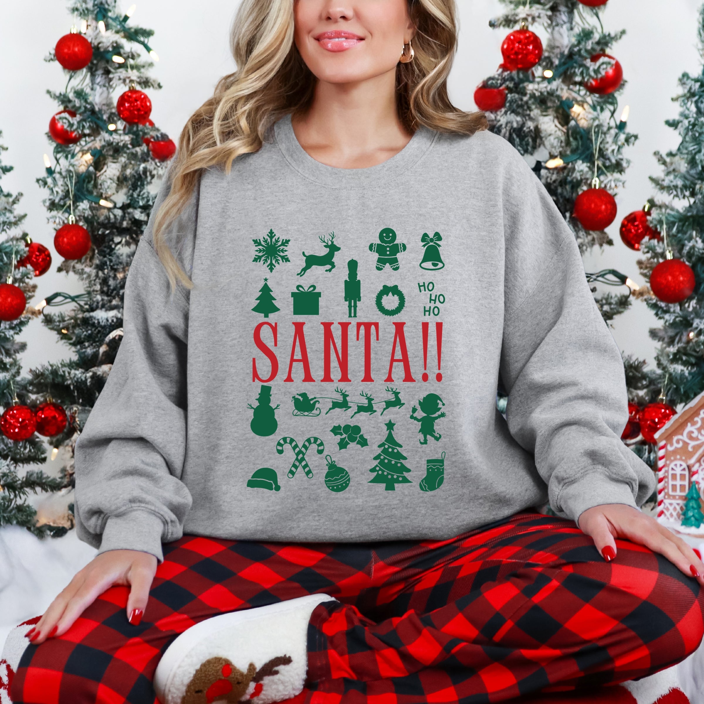Santa Christmas Icons - Womens Sweatshirt