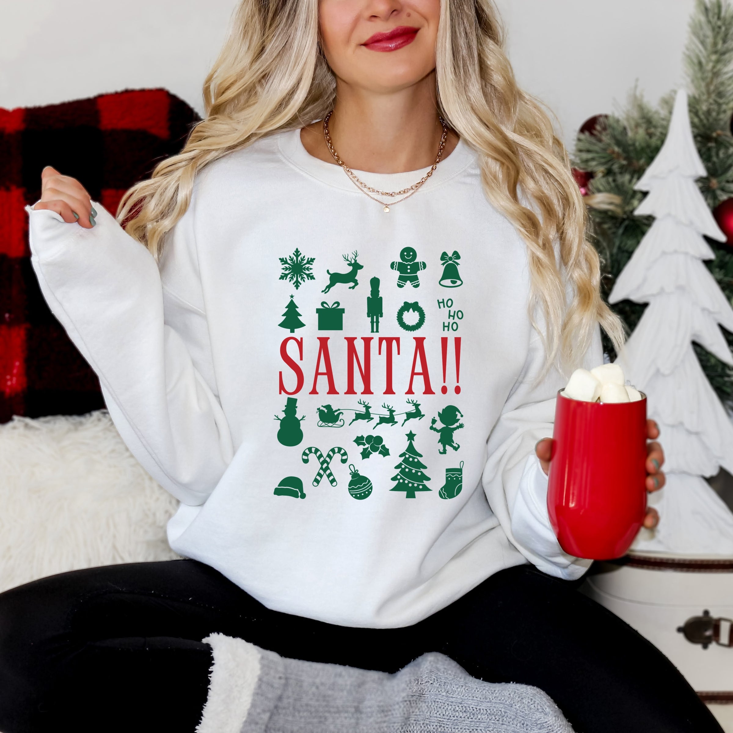 Santa Christmas Icons - Womens Sweatshirt