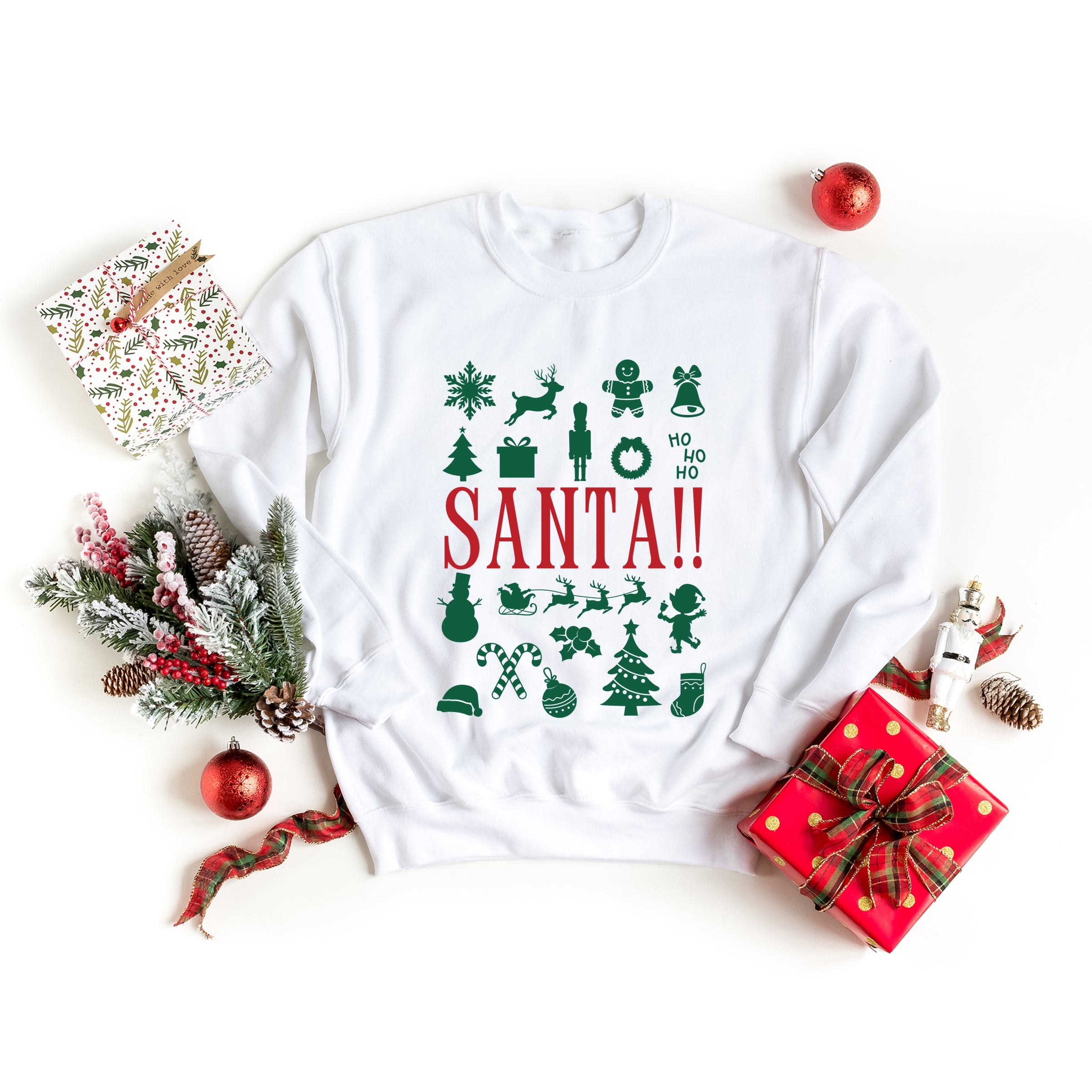 Santa Christmas Icons - Womens Sweatshirt