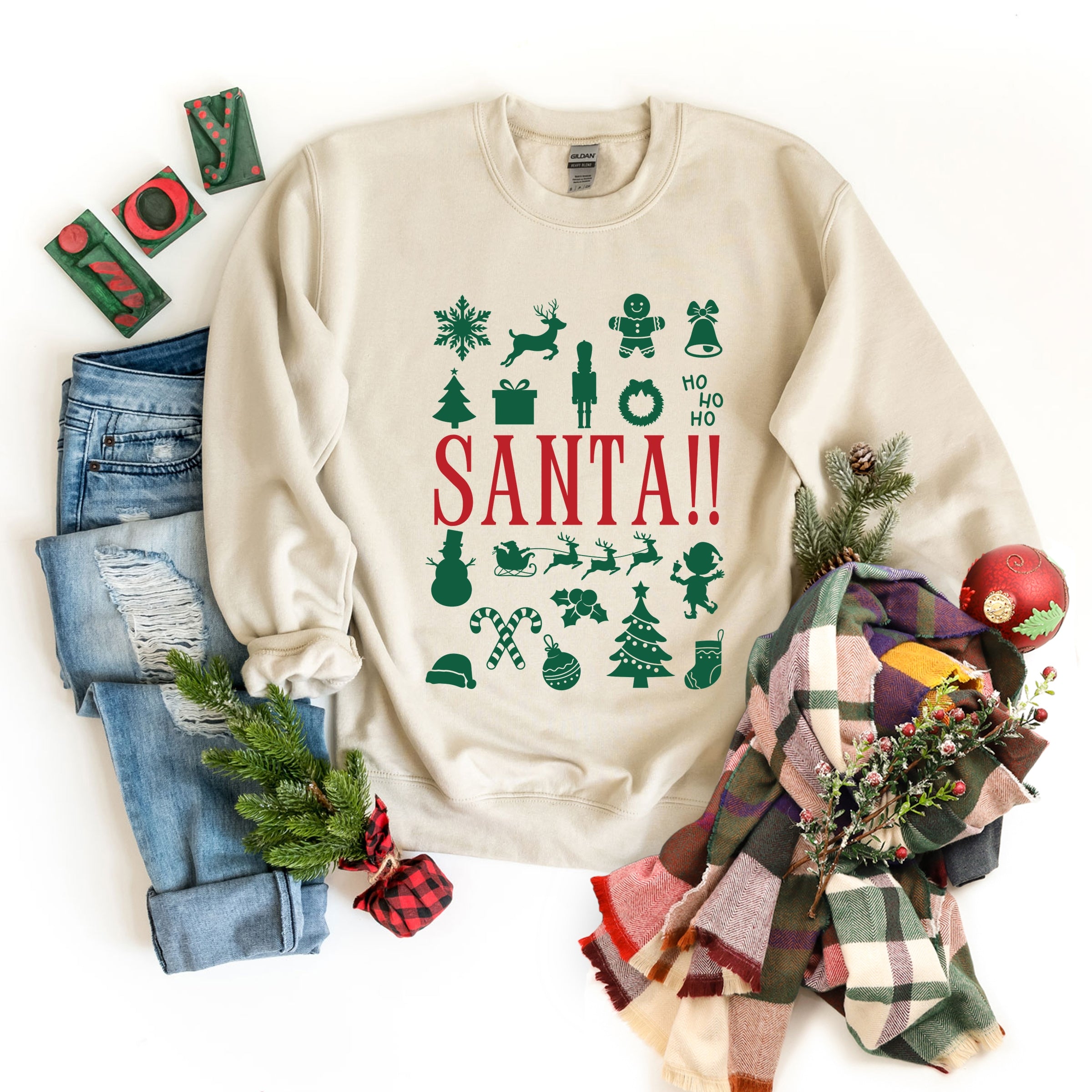 Santa Christmas Icons - Womens Sweatshirt