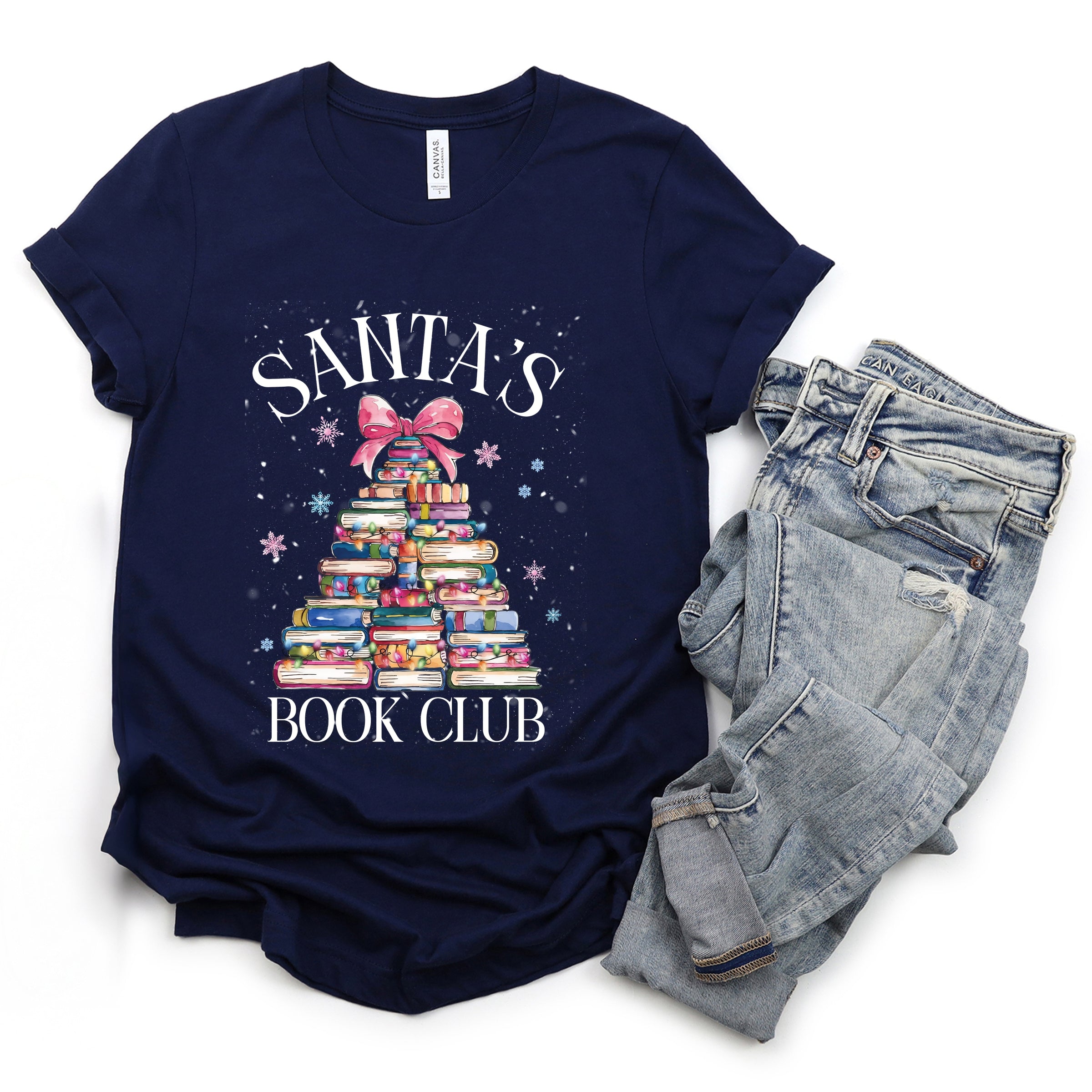 Santa's Book Club - Women's Short Sleeve Tee