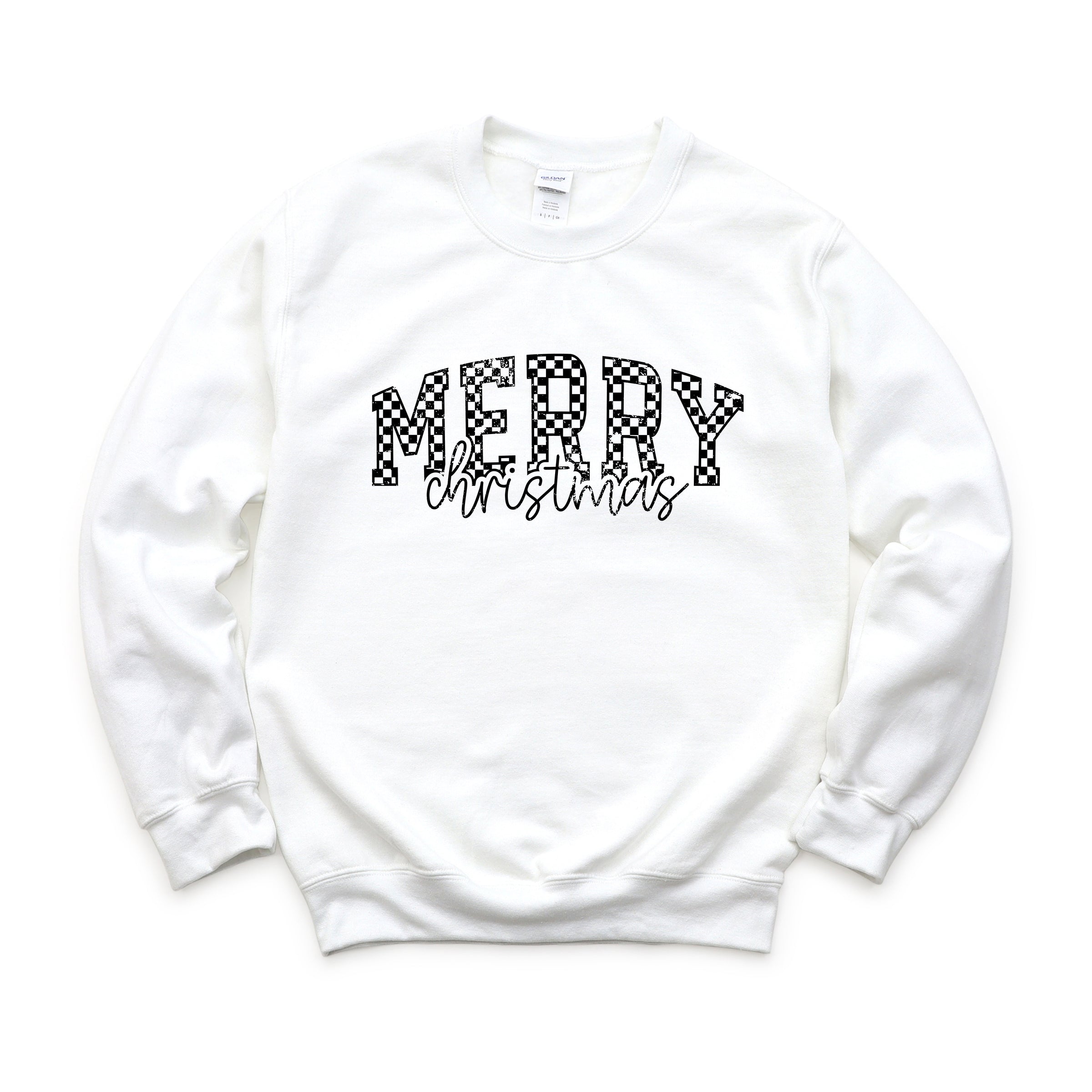 Merry Christmas Varsity Checkered - Sweatshirt