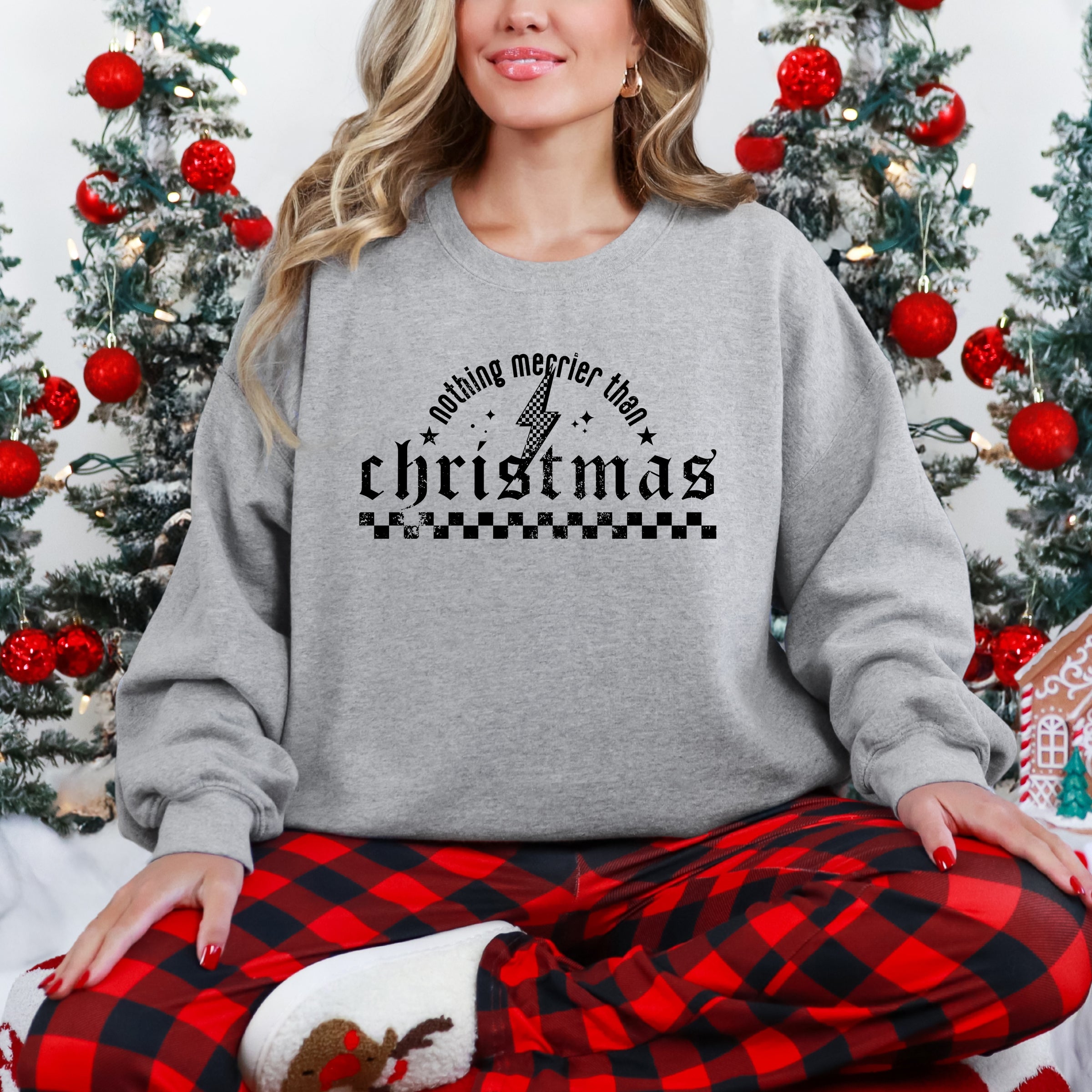 Nothing Merrier Than Christmas Grunge - Sweatshirt