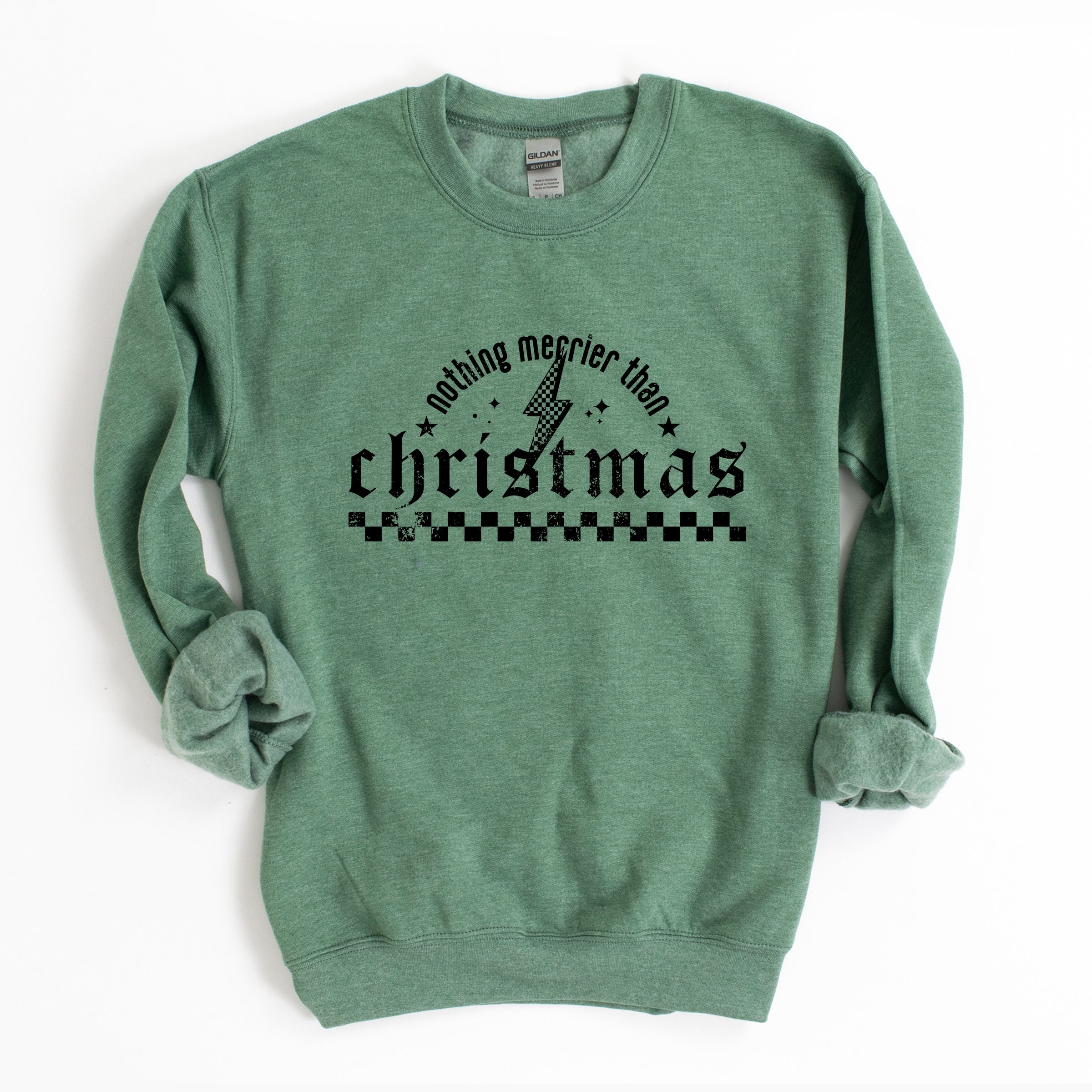 Nothing Merrier Than Christmas Grunge - Sweatshirt