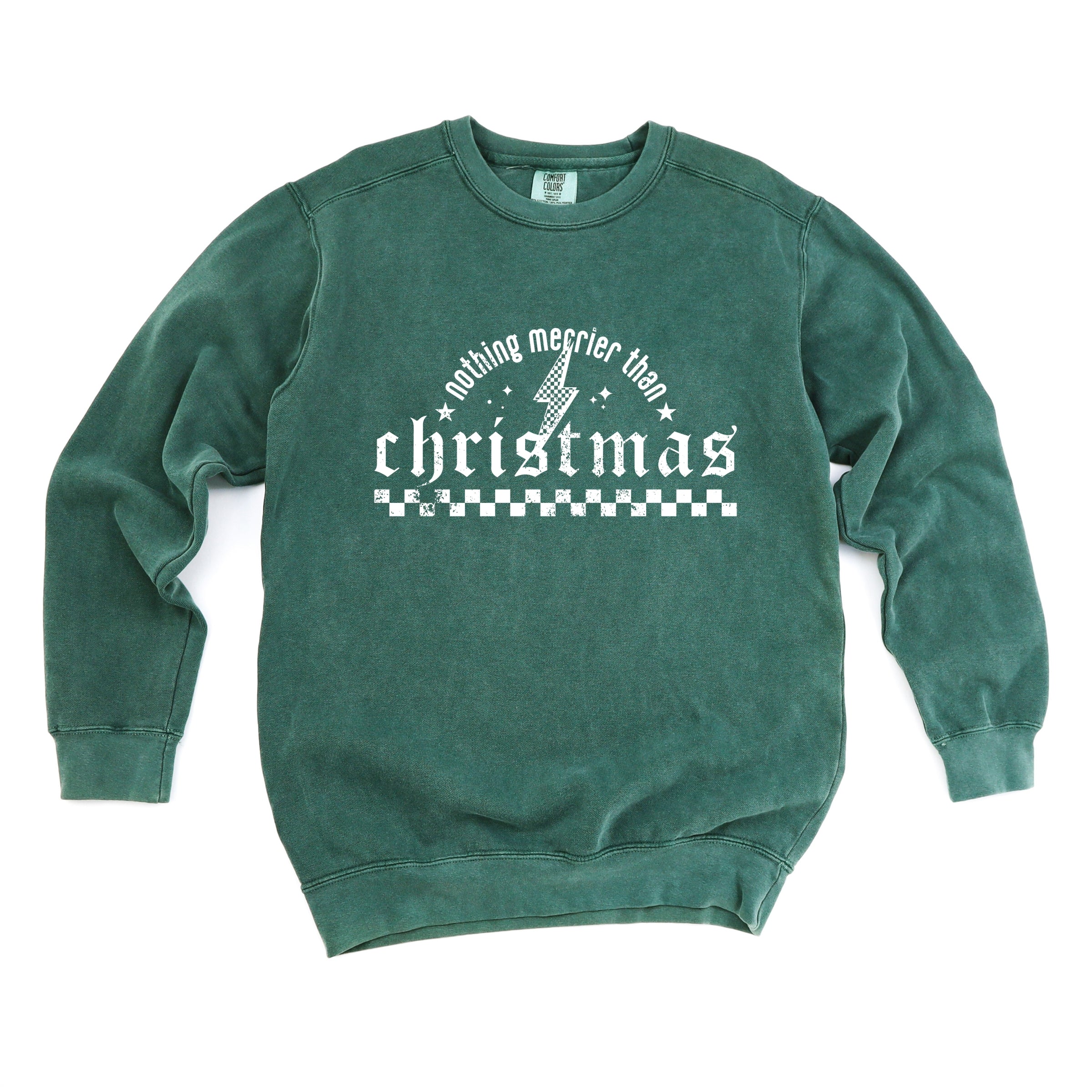 Nothing Merrier Than Christmas Grunge - Garment Dyed Sweatshirt