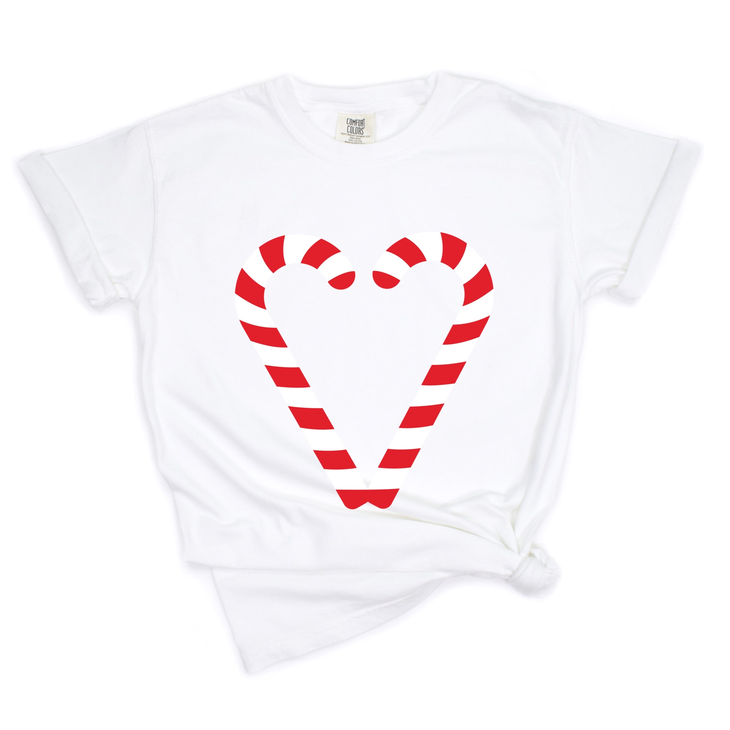 Candy Cane Heart - Women's Garment Dyed Tee