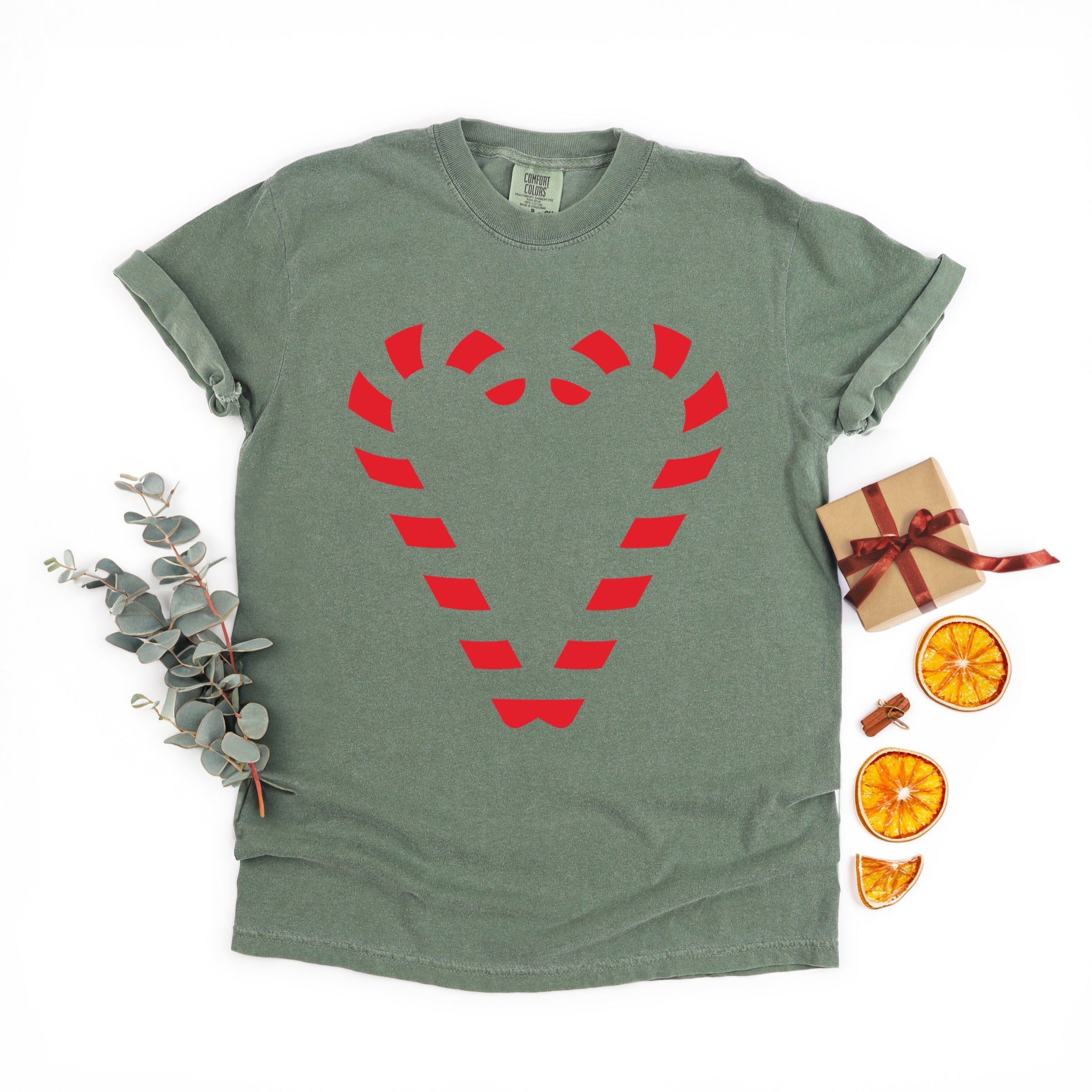 Candy Cane Heart - Garment Dyed Tee