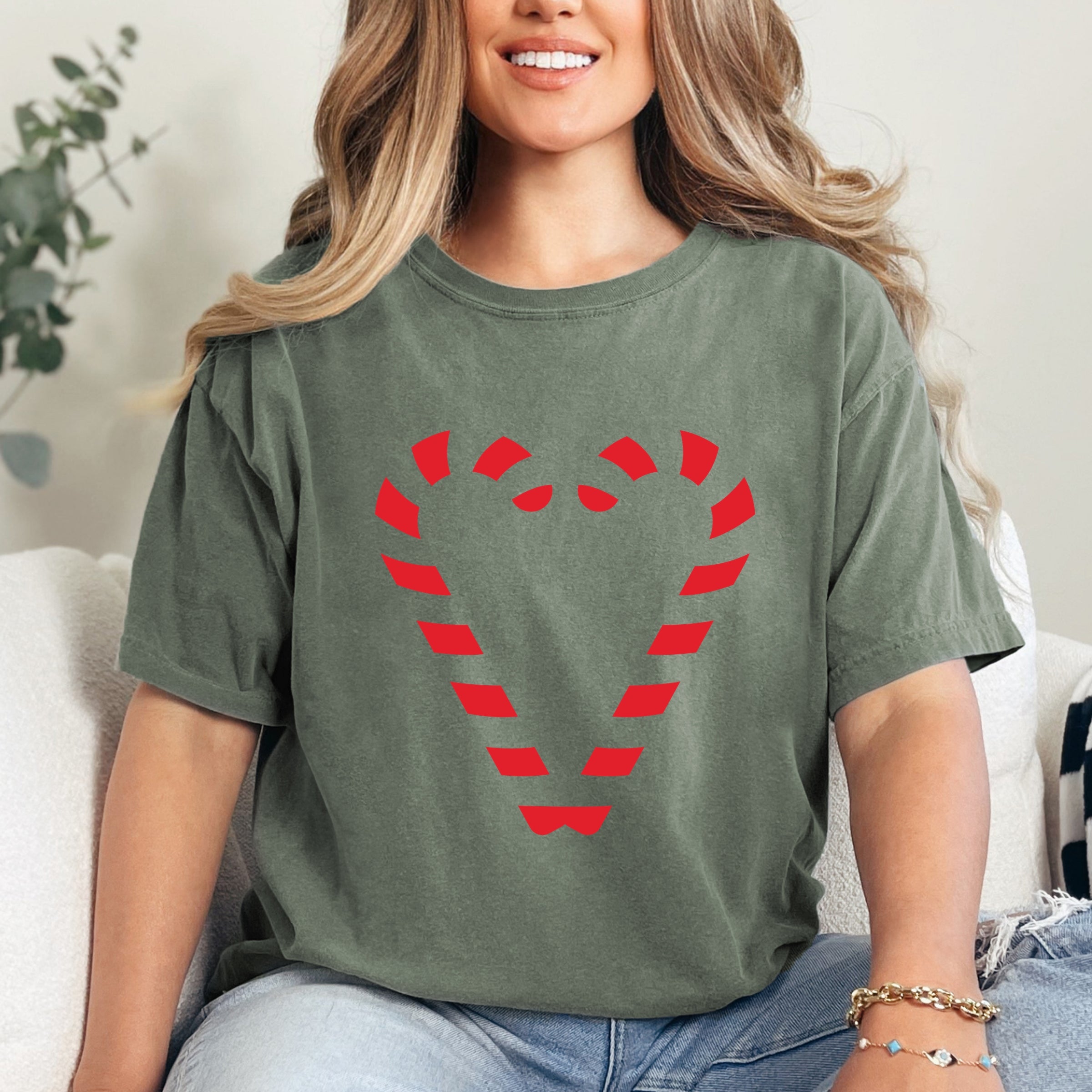 Candy Cane Heart - Garment Dyed Tee