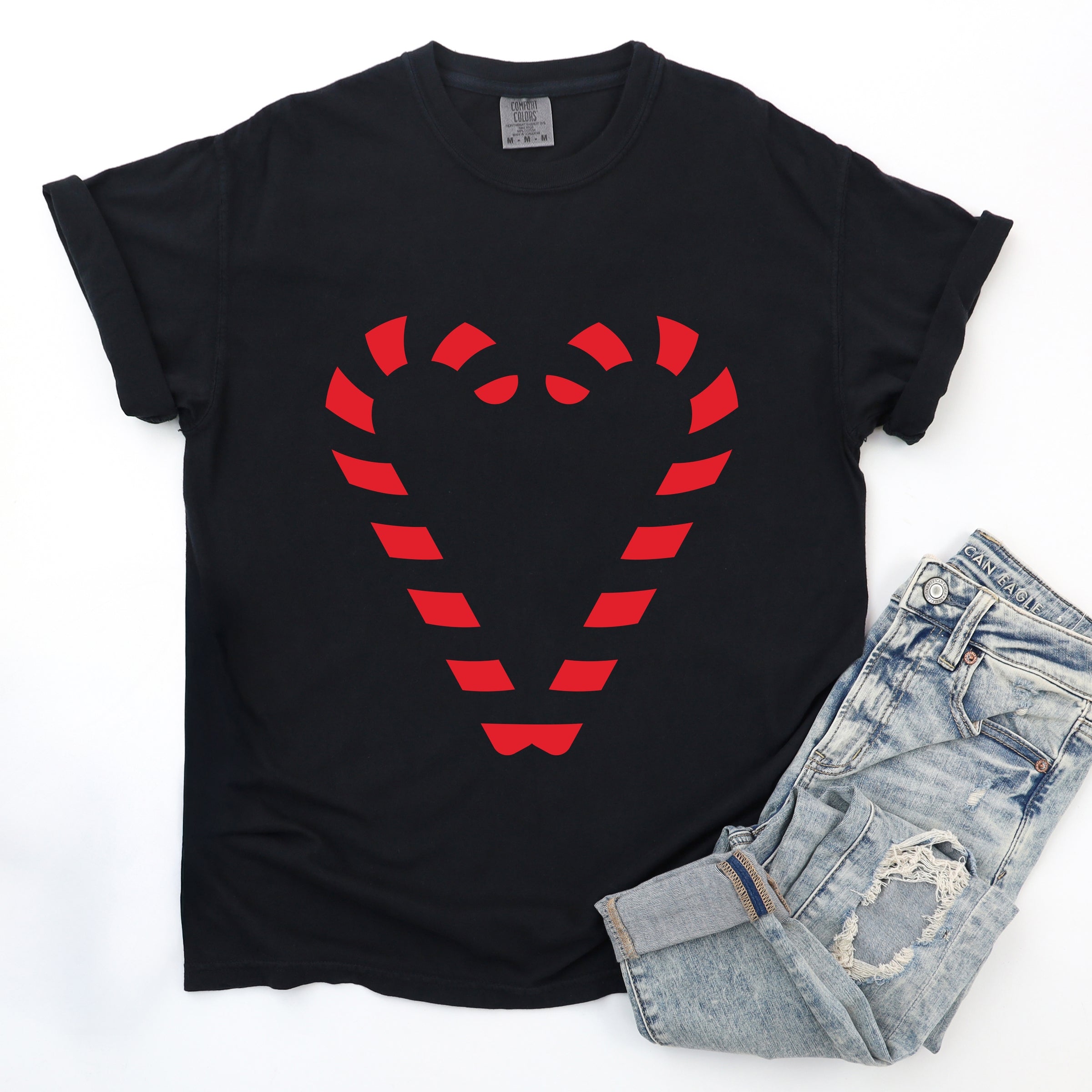 Candy Cane Heart - Garment Dyed Tee