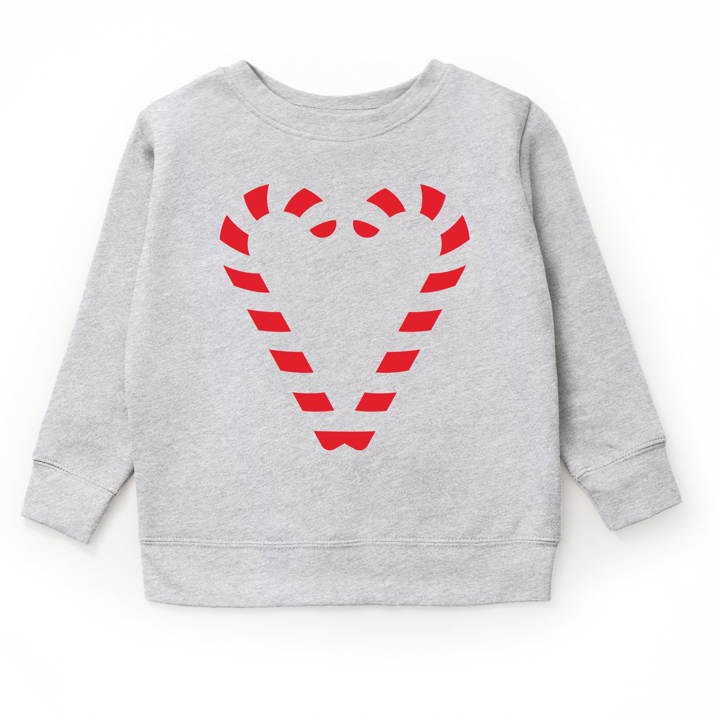 Candy Cane Heart - Toddler Graphic Sweatshirt and Youth Graphic Sweatshirt