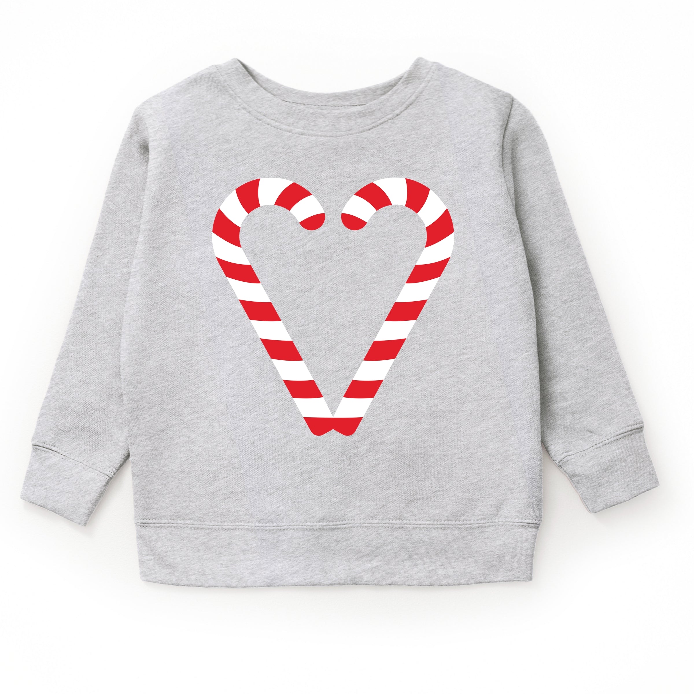 Candy Cane Heart - Toddler Graphic Sweatshirt and Youth Graphic Sweatshirt