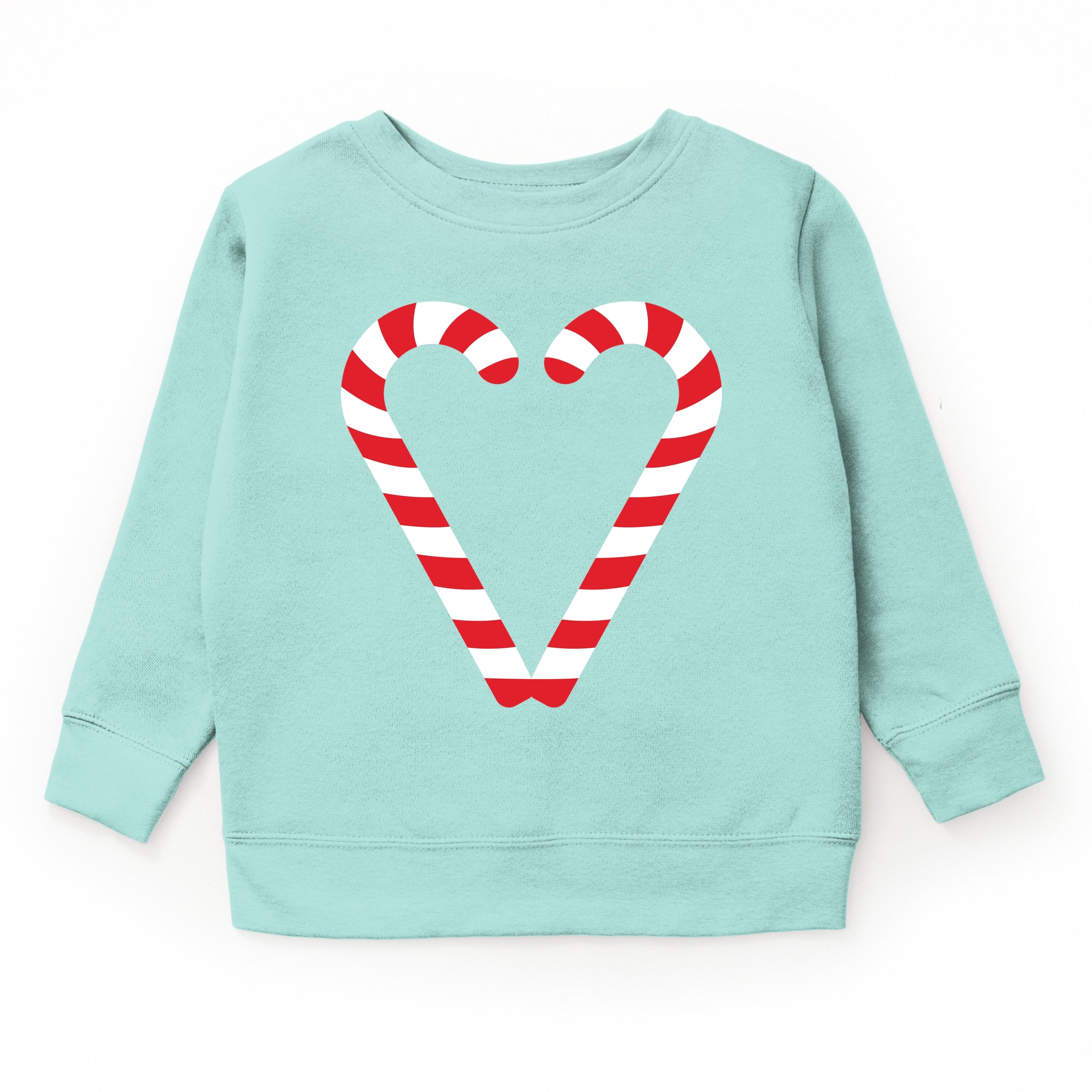 Candy Cane Heart - Toddler Graphic Sweatshirt and Youth Graphic Sweatshirt
