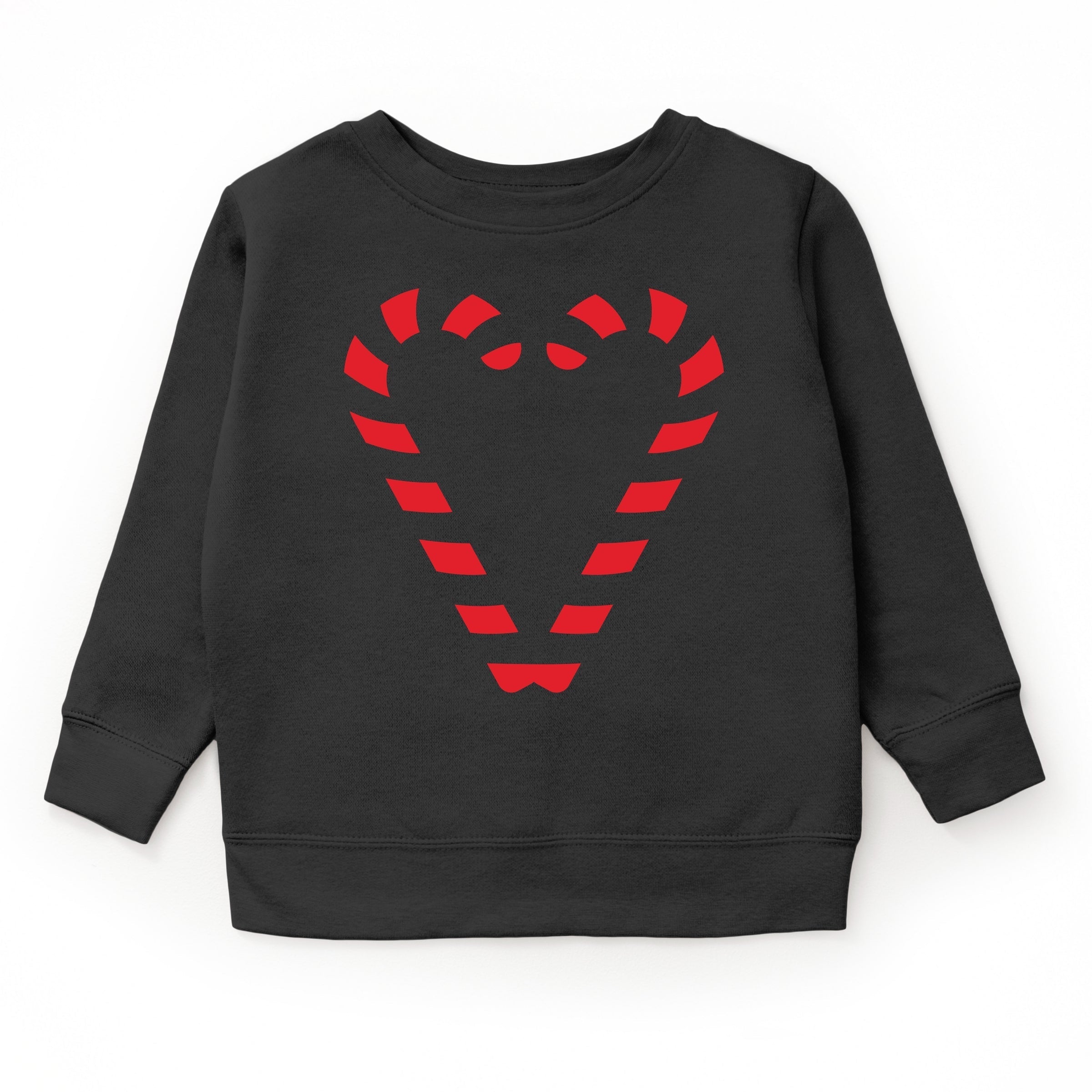 Candy Cane Heart - Toddler Graphic Sweatshirt and Youth Graphic Sweatshirt