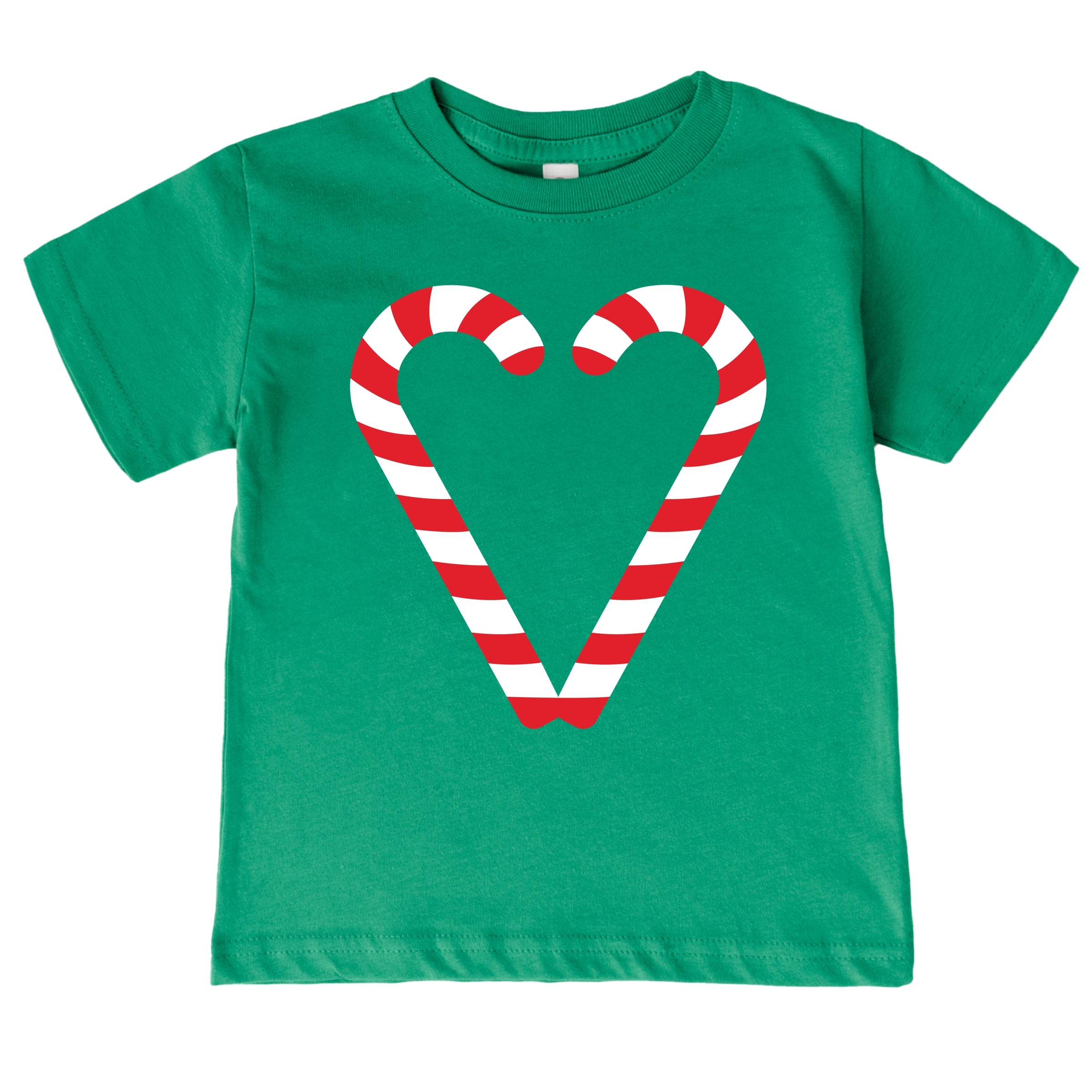 Candy Cane Heart - Youth Short Sleeve Graphic T-Shirt and Toddler Short Sleeve Graphic T-Shirt