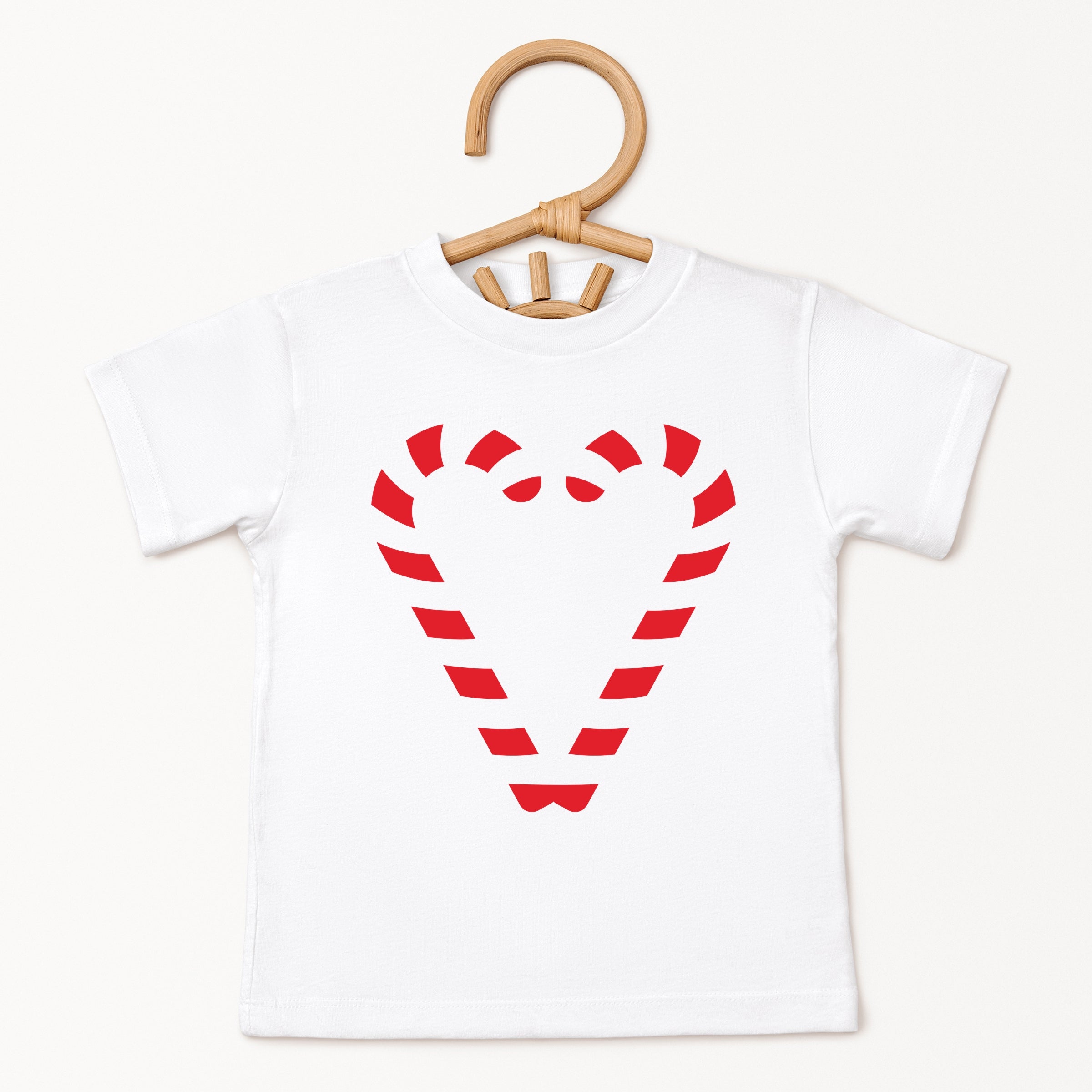 Candy Cane Heart - Youth Short Sleeve Graphic T-Shirt and Toddler Short Sleeve Graphic T-Shirt