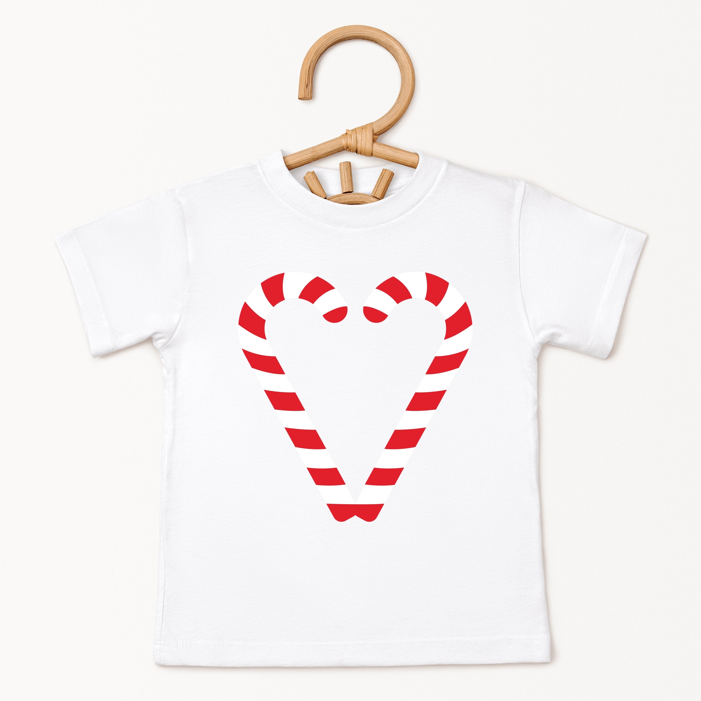 Candy Cane Heart - Youth Short Sleeve Graphic T-Shirt and Toddler Short Sleeve Graphic T-Shirt