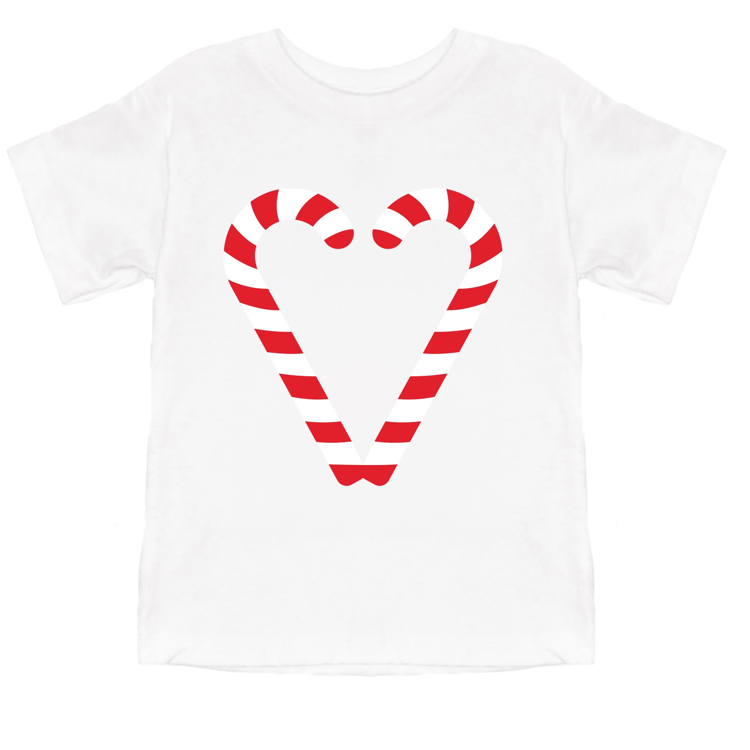Candy Cane Heart - Youth Short Sleeve Graphic T-Shirt and Toddler Short Sleeve Graphic T-Shirt