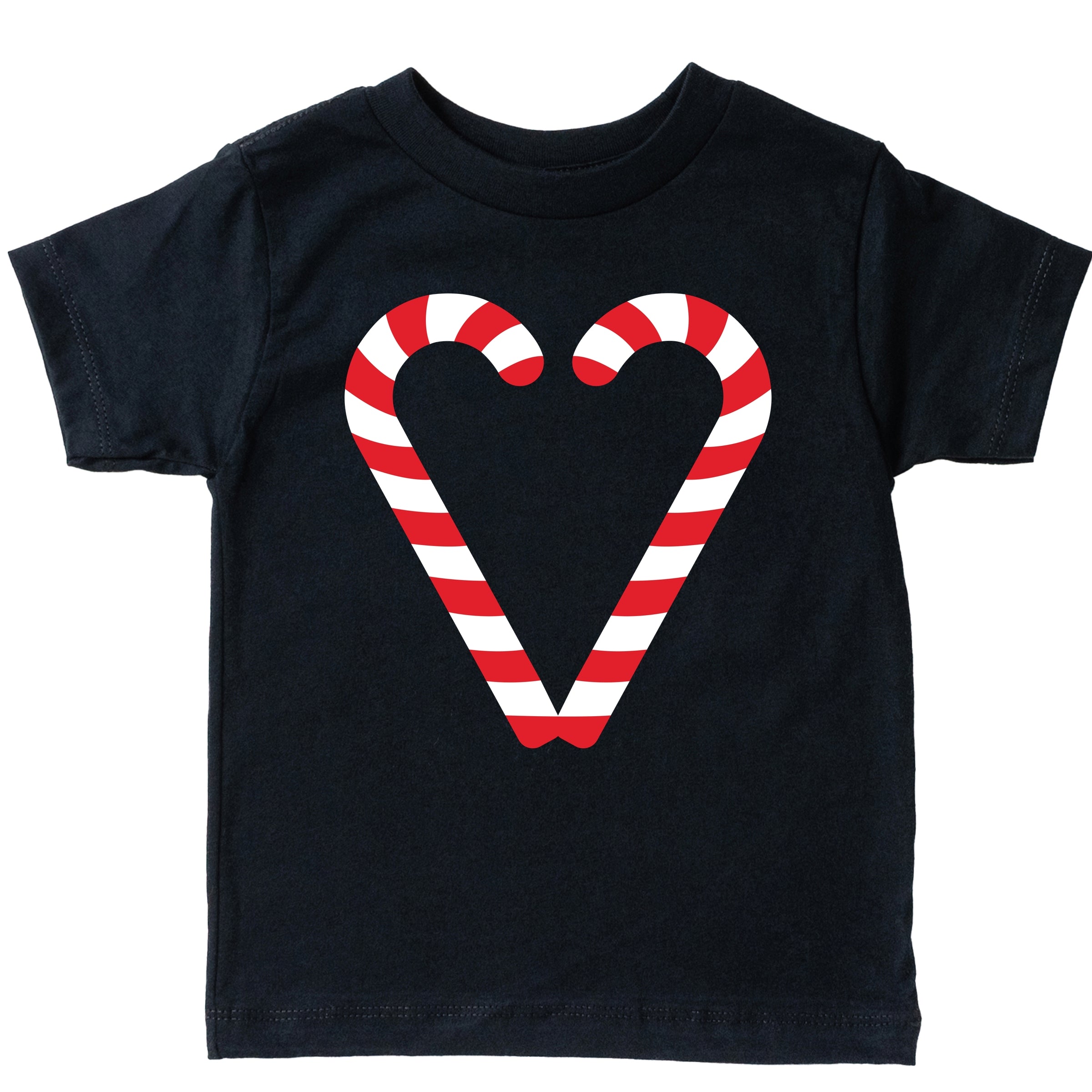 Candy Cane Heart - Youth Short Sleeve Graphic T-Shirt and Toddler Short Sleeve Graphic T-Shirt