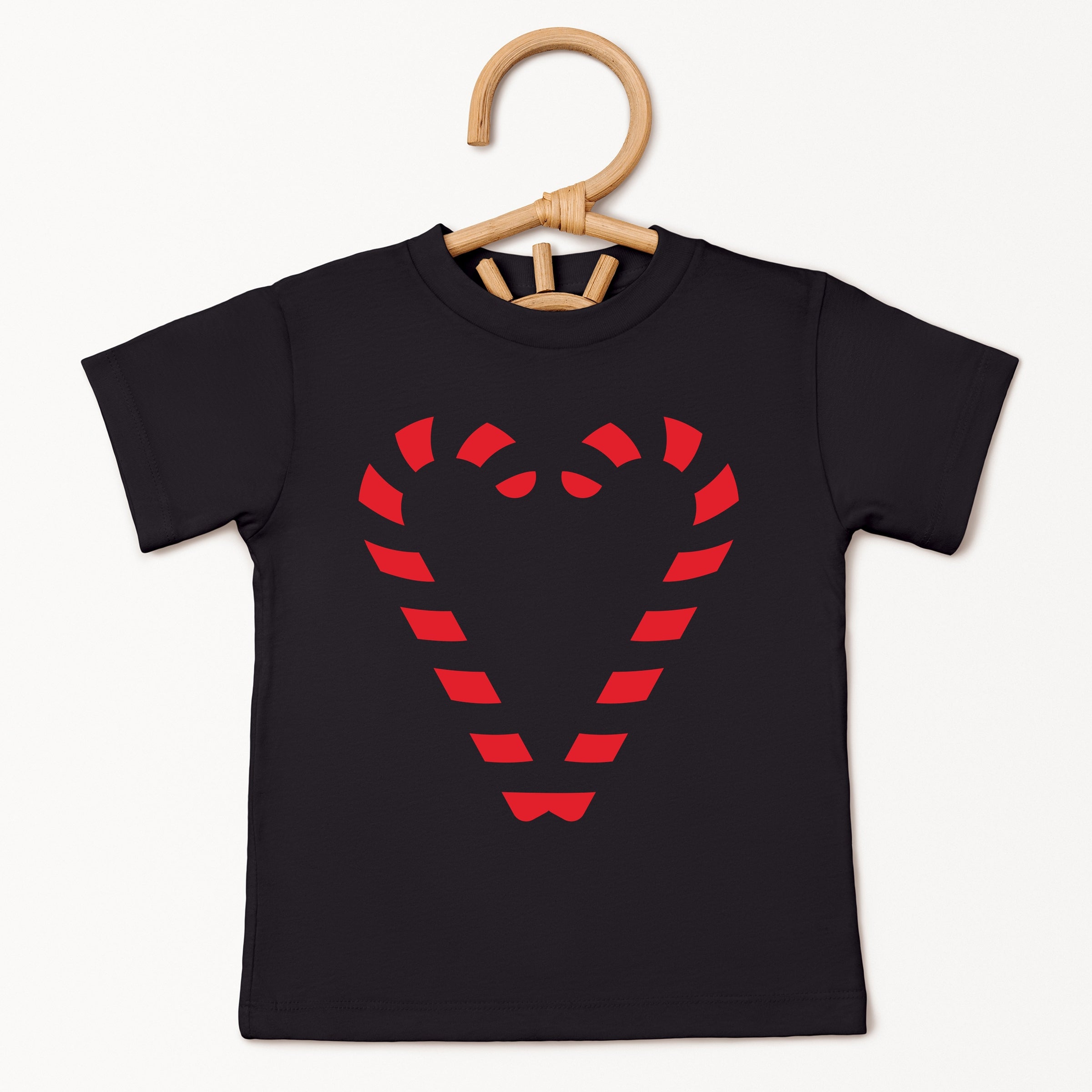 Candy Cane Heart - Youth Short Sleeve Graphic T-Shirt and Toddler Short Sleeve Graphic T-Shirt