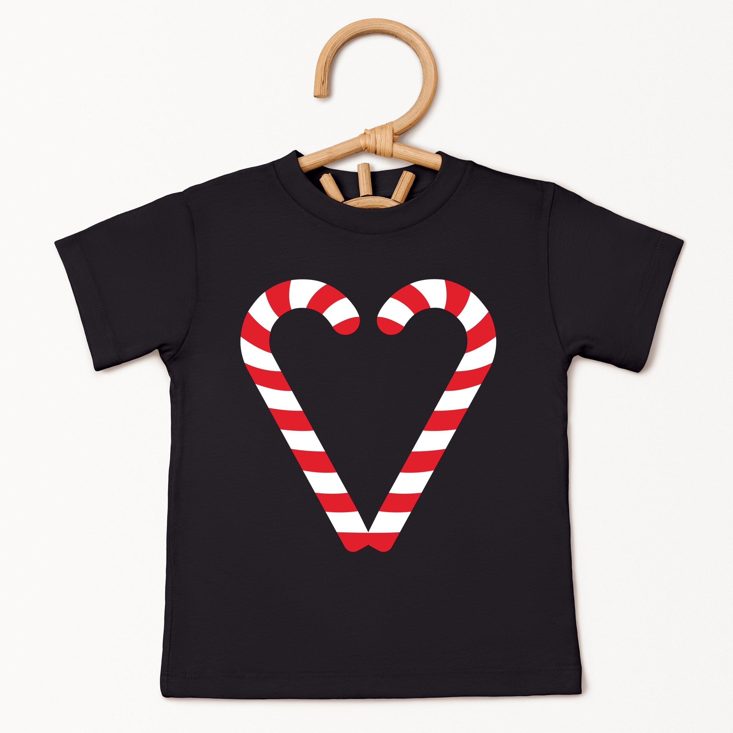 Candy Cane Heart - Youth Short Sleeve Graphic T-Shirt and Toddler Short Sleeve Graphic T-Shirt