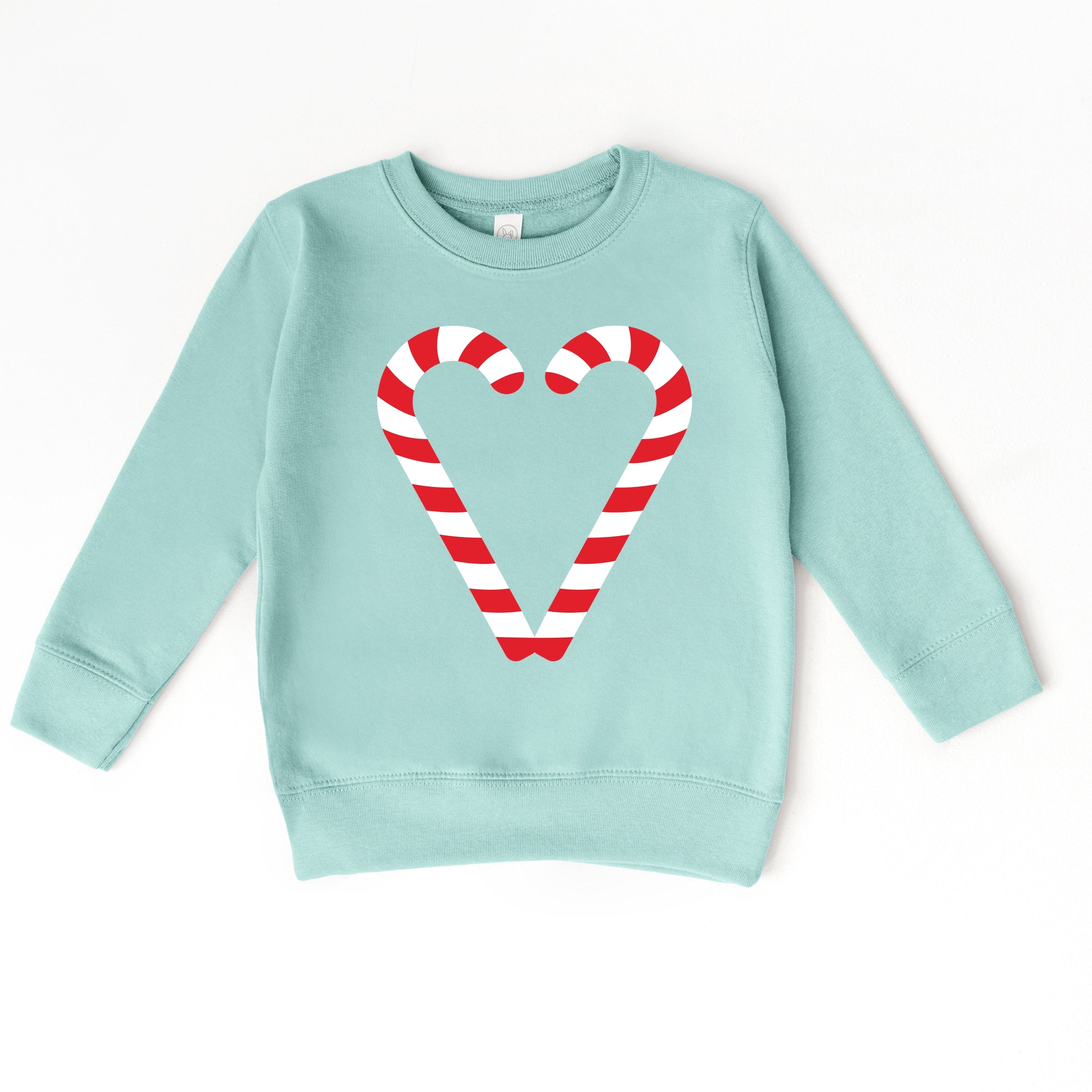 Candy Cane Heart - Toddler Graphic Sweatshirt and Youth Graphic Sweatshirt