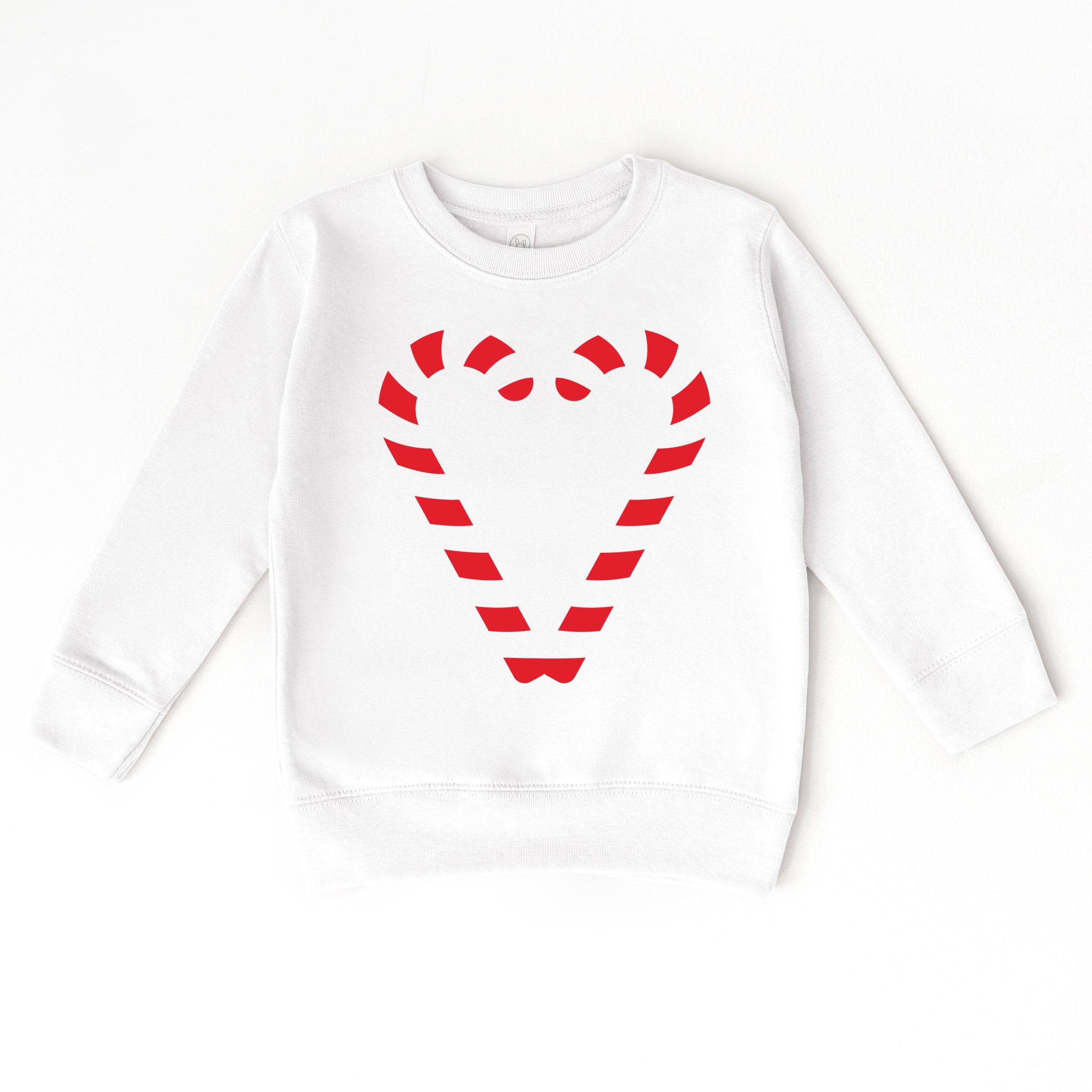 Candy Cane Heart - Toddler Graphic Sweatshirt and Youth Graphic Sweatshirt