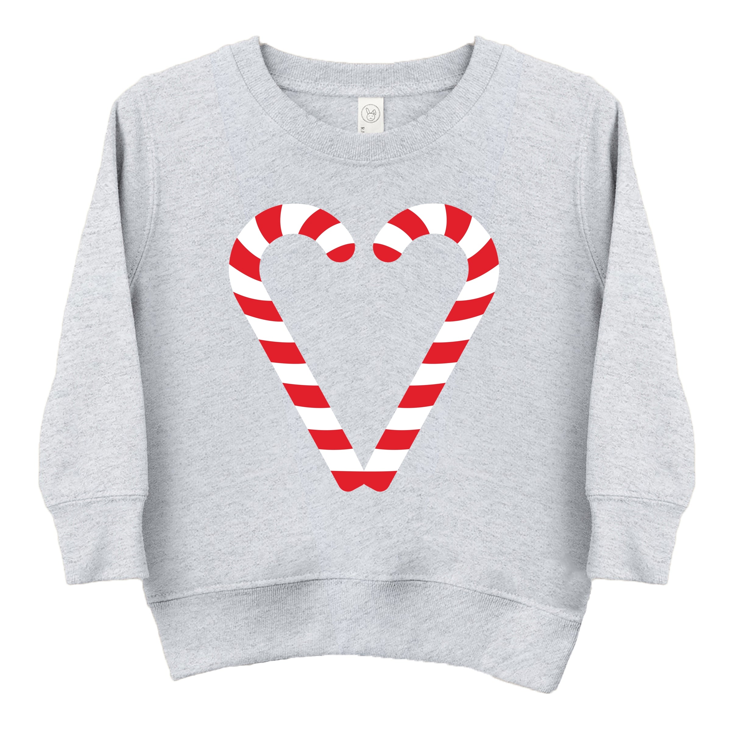 Candy Cane Heart - Toddler Graphic Sweatshirt and Youth Graphic Sweatshirt