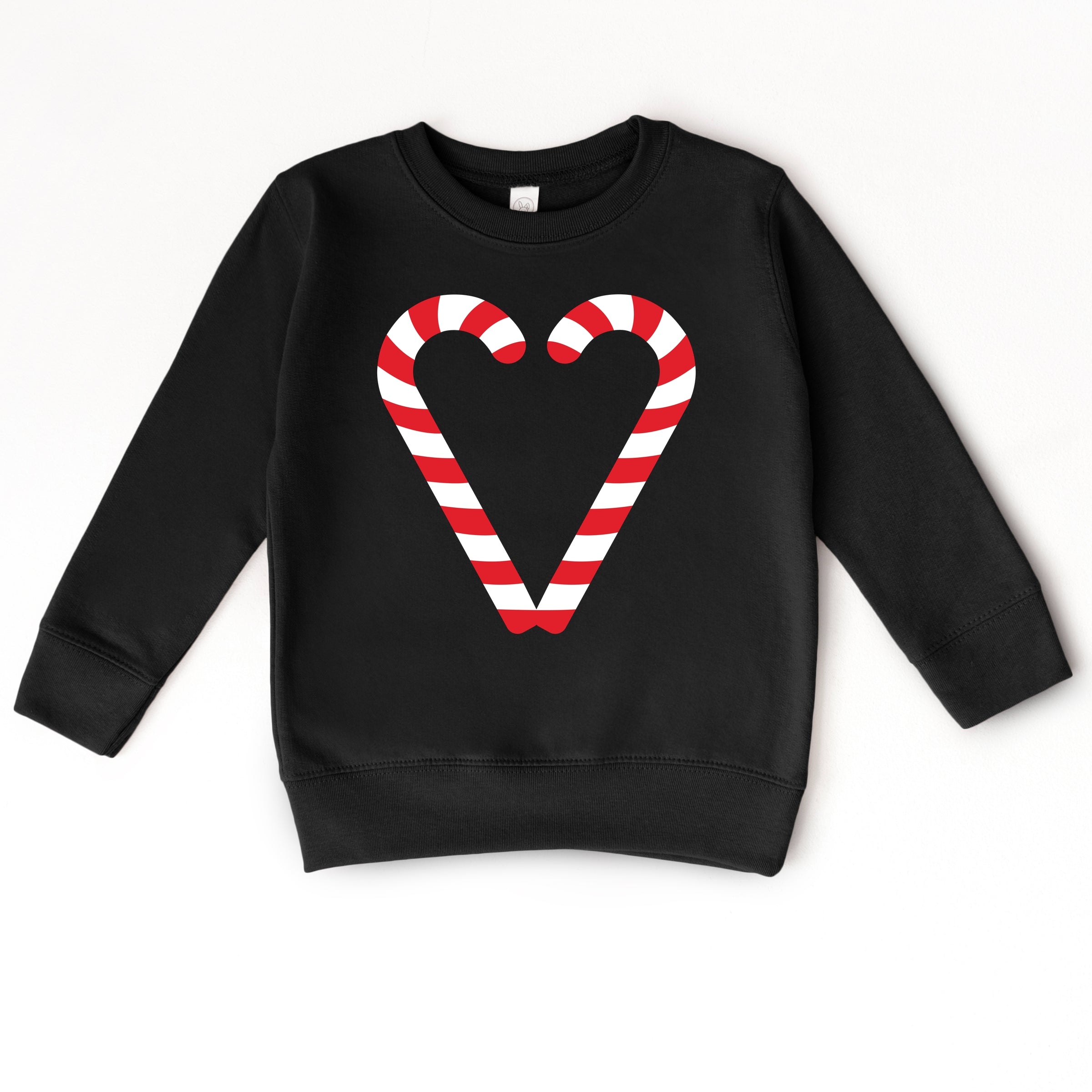 Candy Cane Heart - Toddler Graphic Sweatshirt and Youth Graphic Sweatshirt