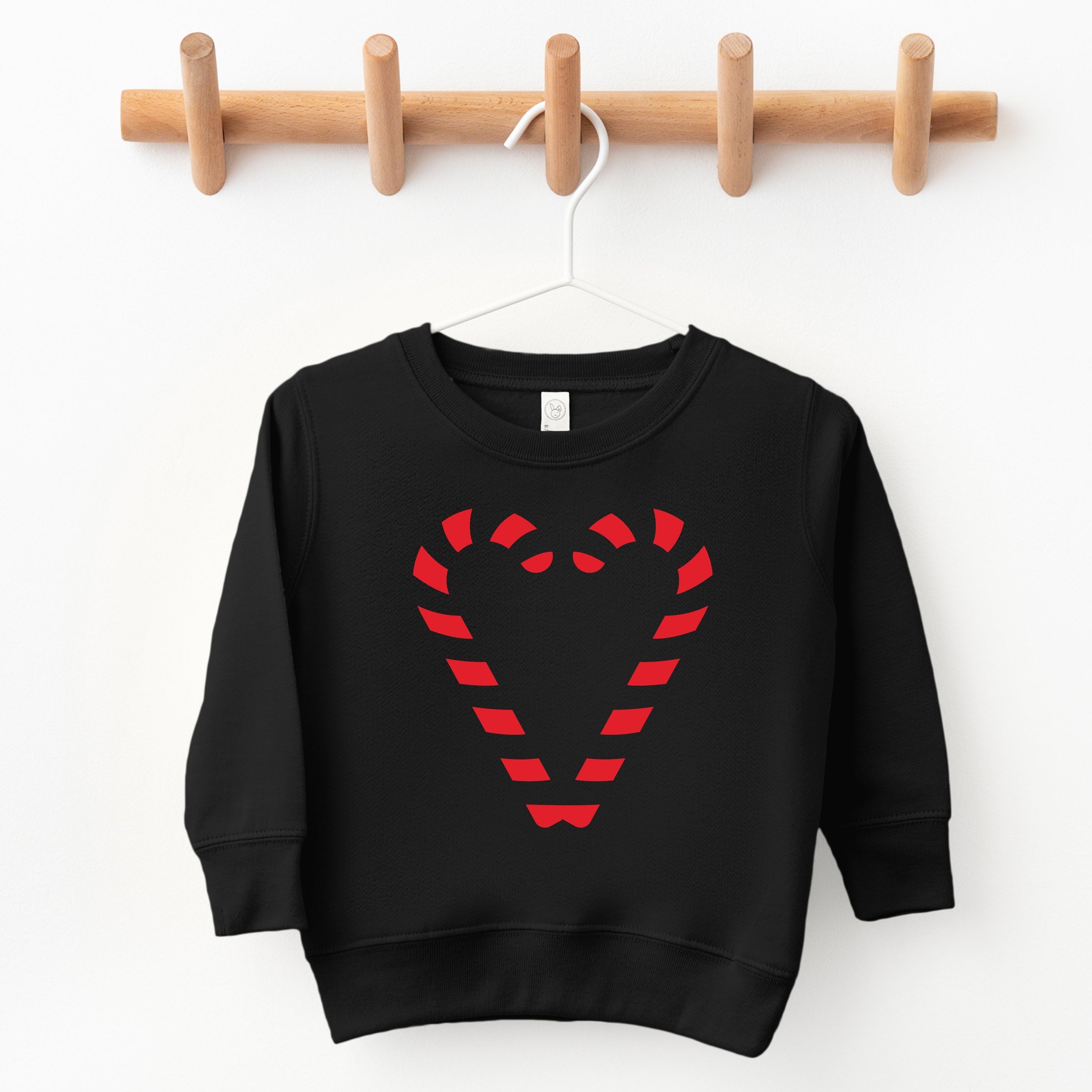 Candy Cane Heart - Toddler Graphic Sweatshirt and Youth Graphic Sweatshirt