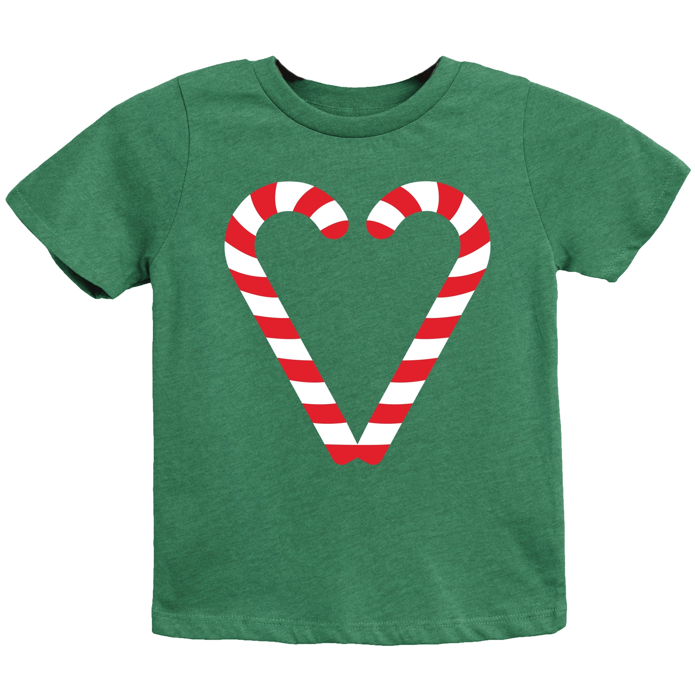 Candy Cane Heart - Youth Short Sleeve Graphic T-Shirt and Toddler Short Sleeve Graphic T-Shirt