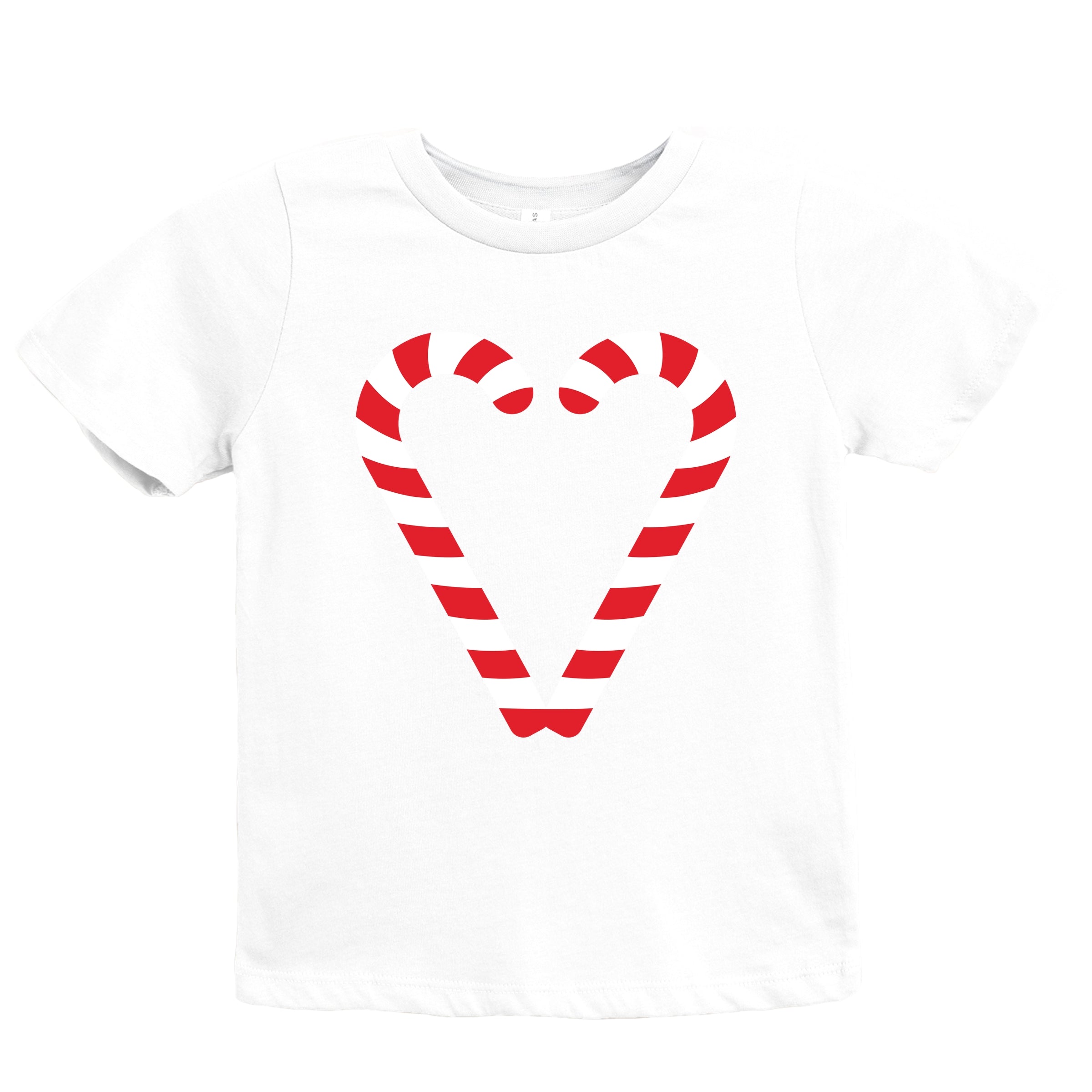 Candy Cane Heart - Youth Short Sleeve Graphic T-Shirt and Toddler Short Sleeve Graphic T-Shirt