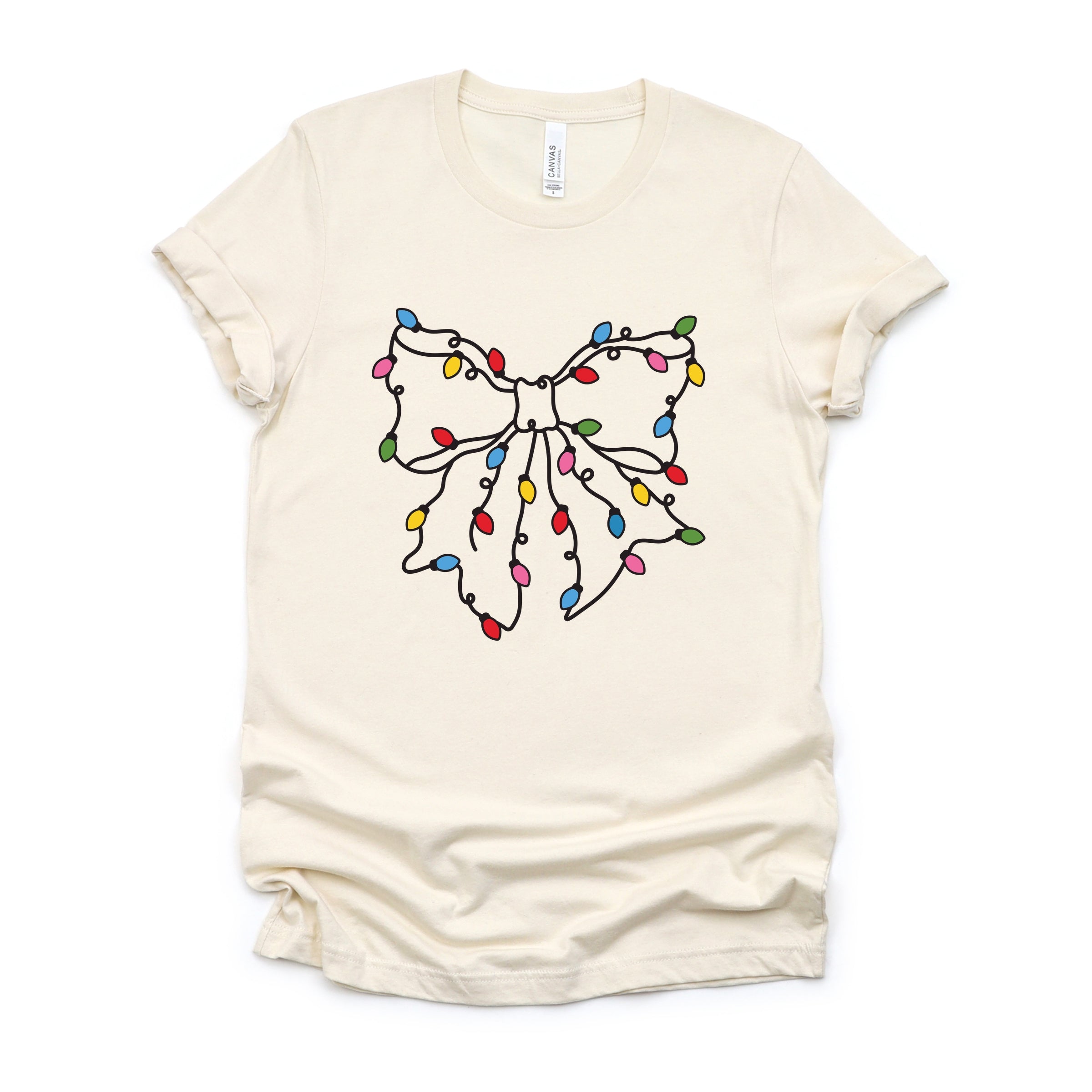 Christmas Light Bow Coquette - Short Sleeve Tee