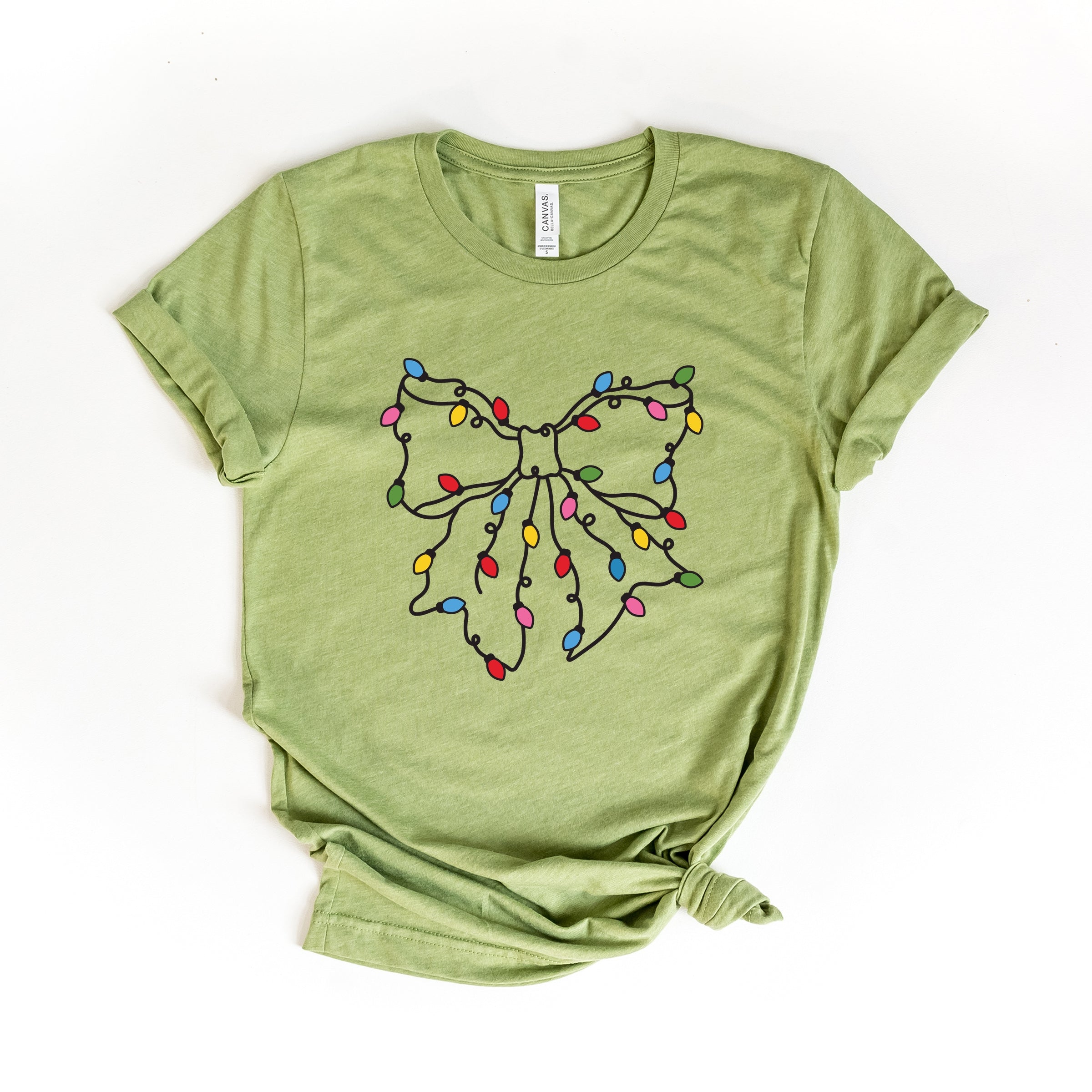 Christmas Light Bow Coquette - Short Sleeve Tee