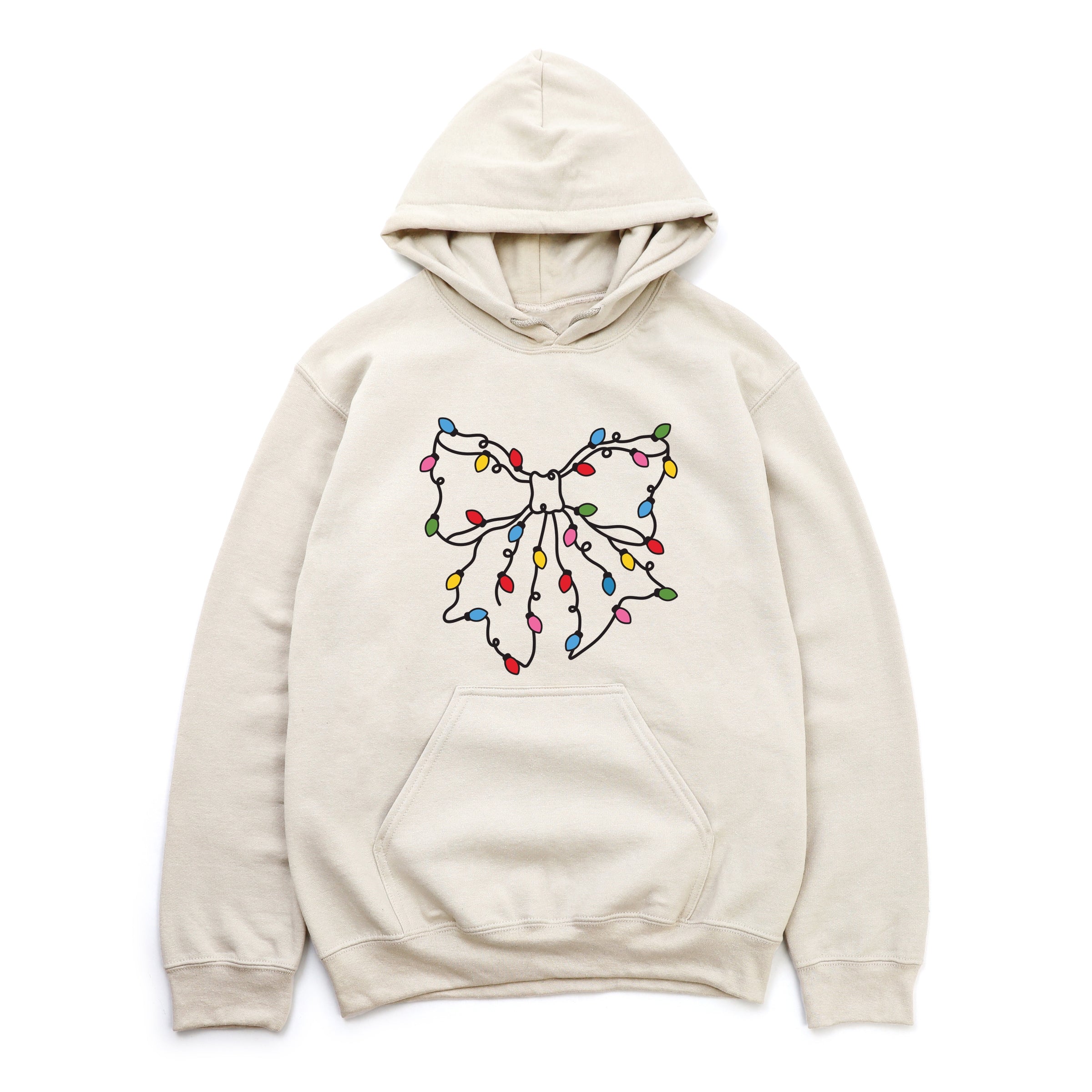 Christmas Light Bow Coquette - Hoodie