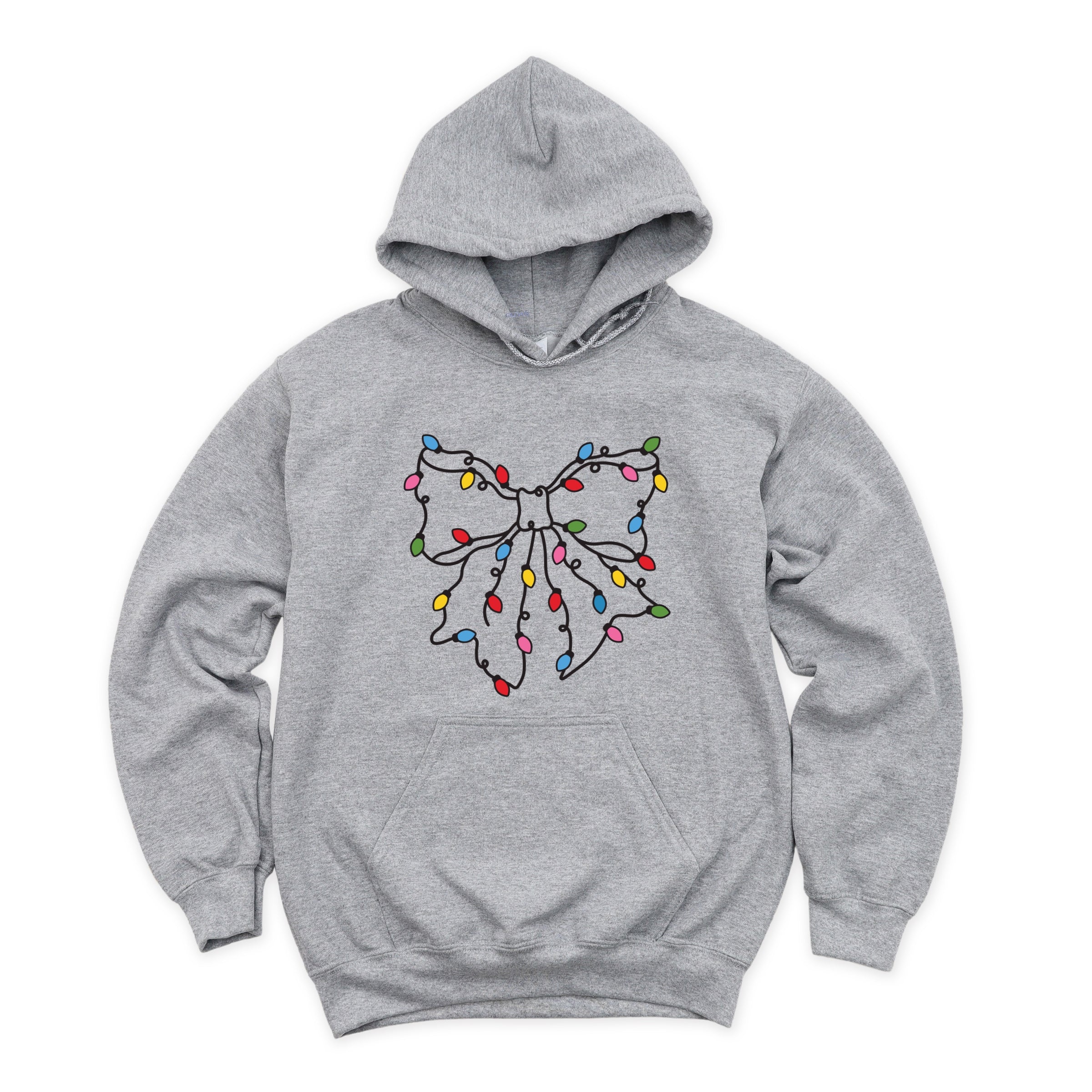 Christmas Light Bow Coquette - Hoodie