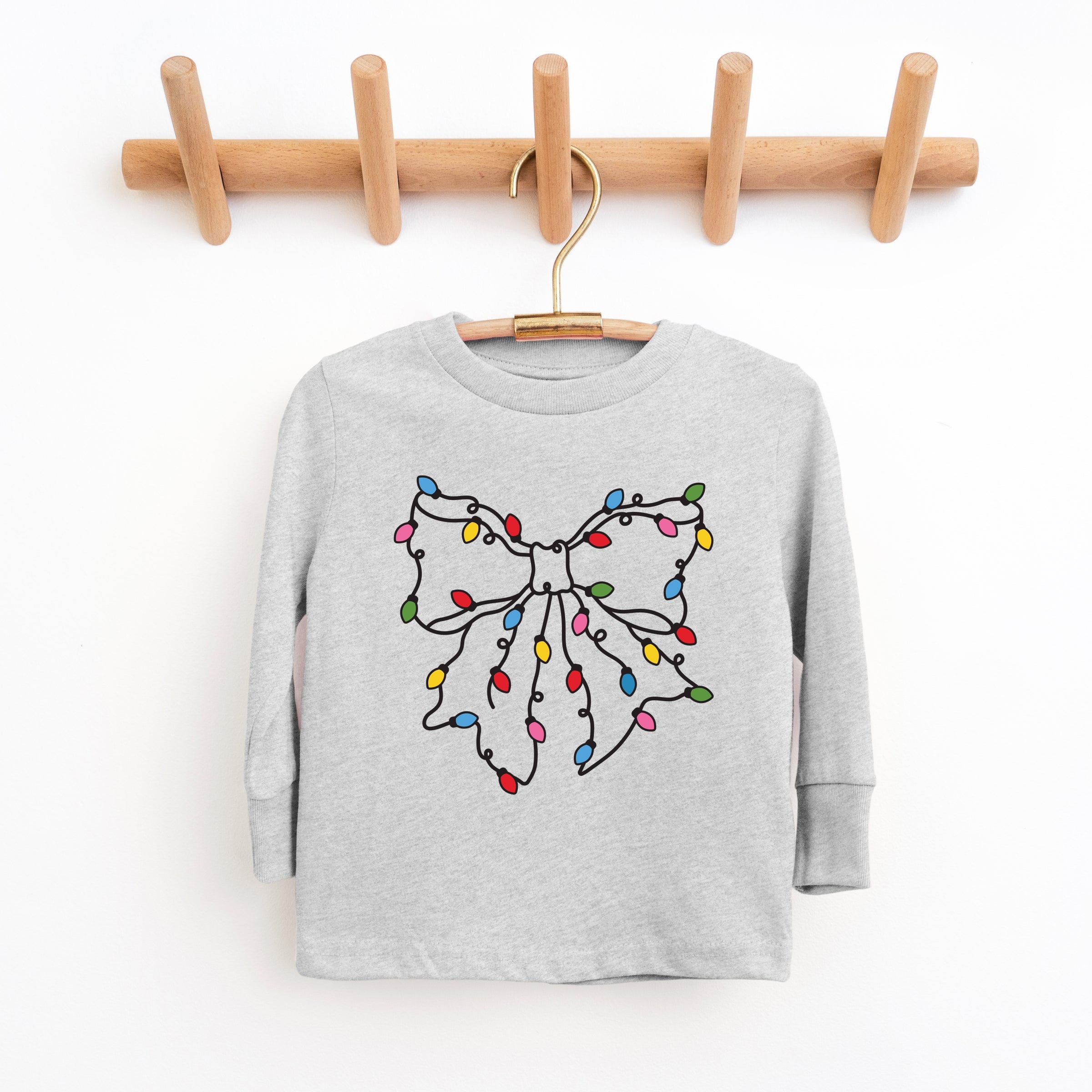 Christmas Light Bow Coquette - Youth Long Sleeve Graphic T-Shirt