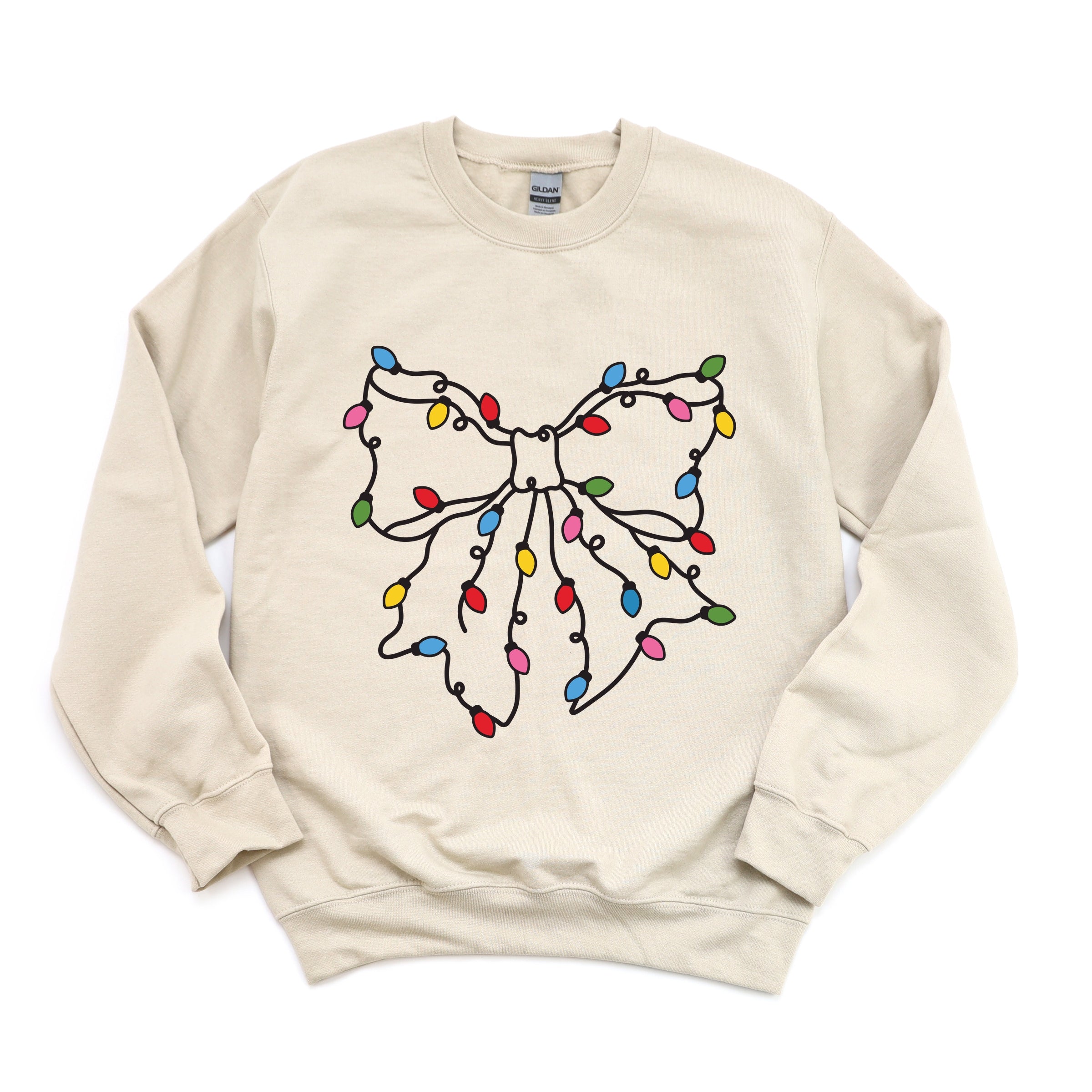 Christmas Light Bow Coquette - Sweatshirt
