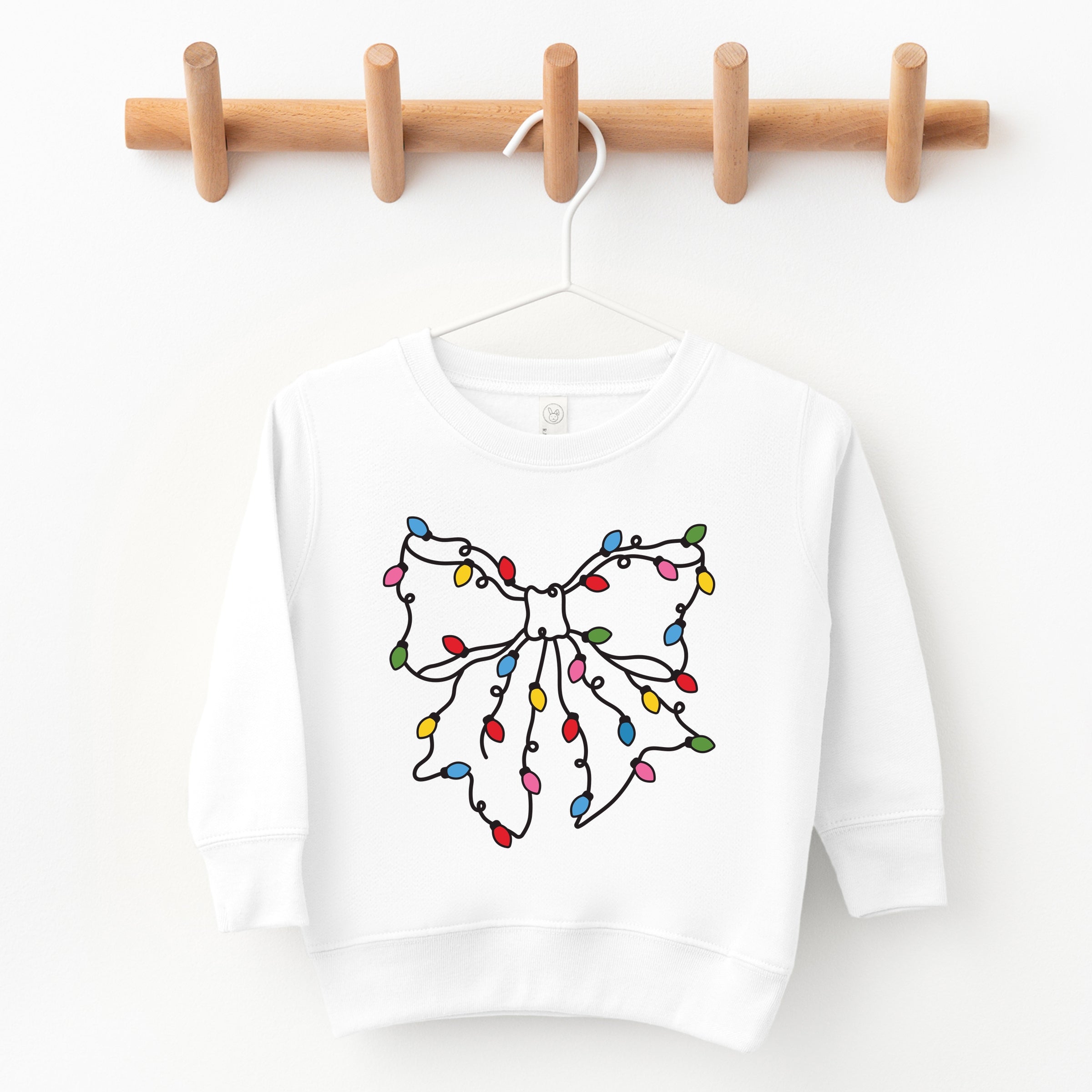 Christmas Light Bow Coquette - Toddler Graphic Sweatshirt
